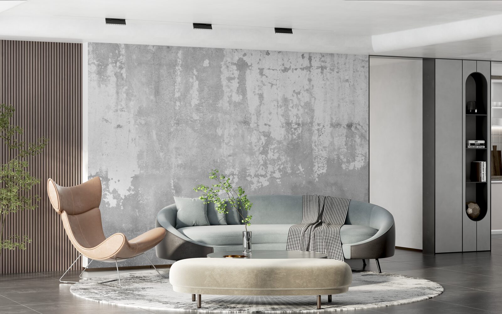 Fototapeta Vonku pred domom je sivá stena