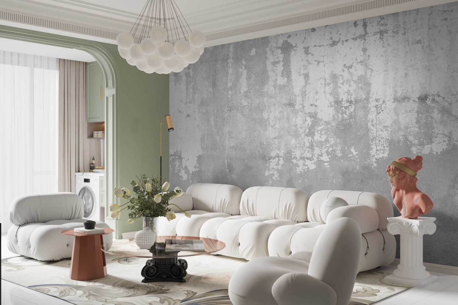 Fototapeta Vonku pred domom je sivá stena