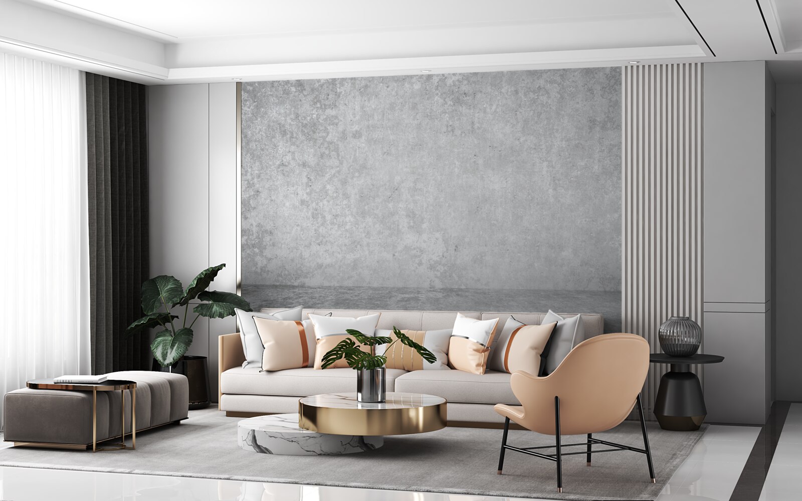 Fototapeta svetlo šedá betónová stena