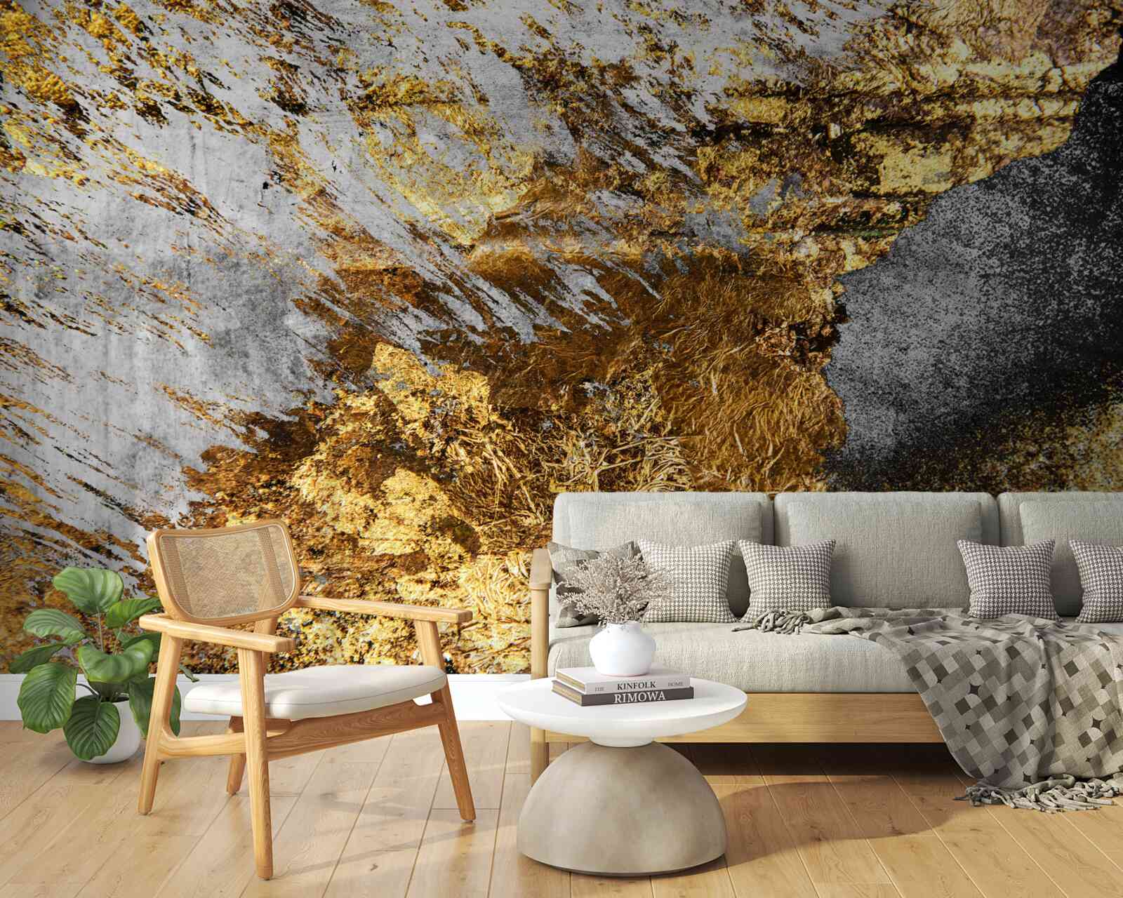 Fototapeta prírodný kameň pokrytý zlatým prachom