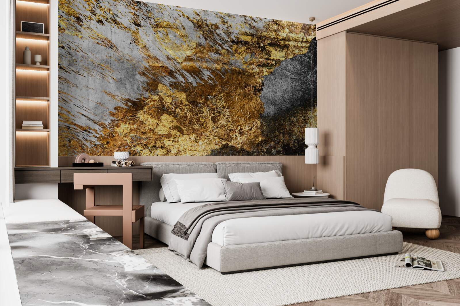 Fototapeta prírodný kameň pokrytý zlatým prachom