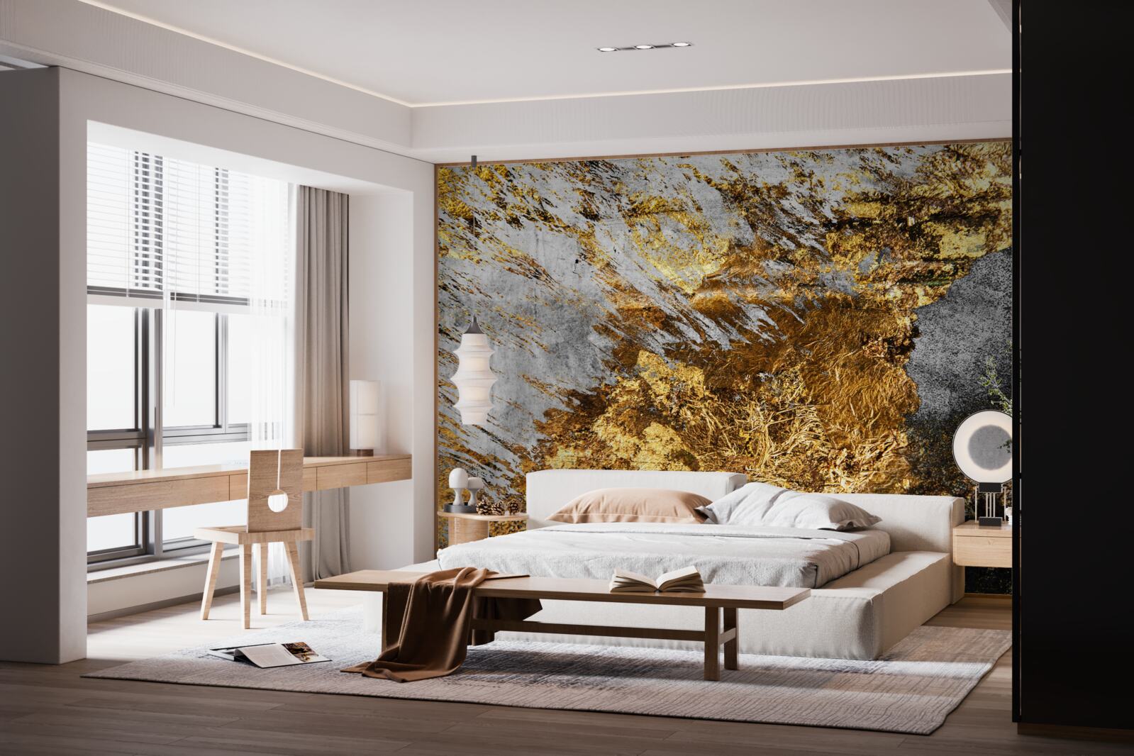 Fototapeta prírodný kameň pokrytý zlatým prachom