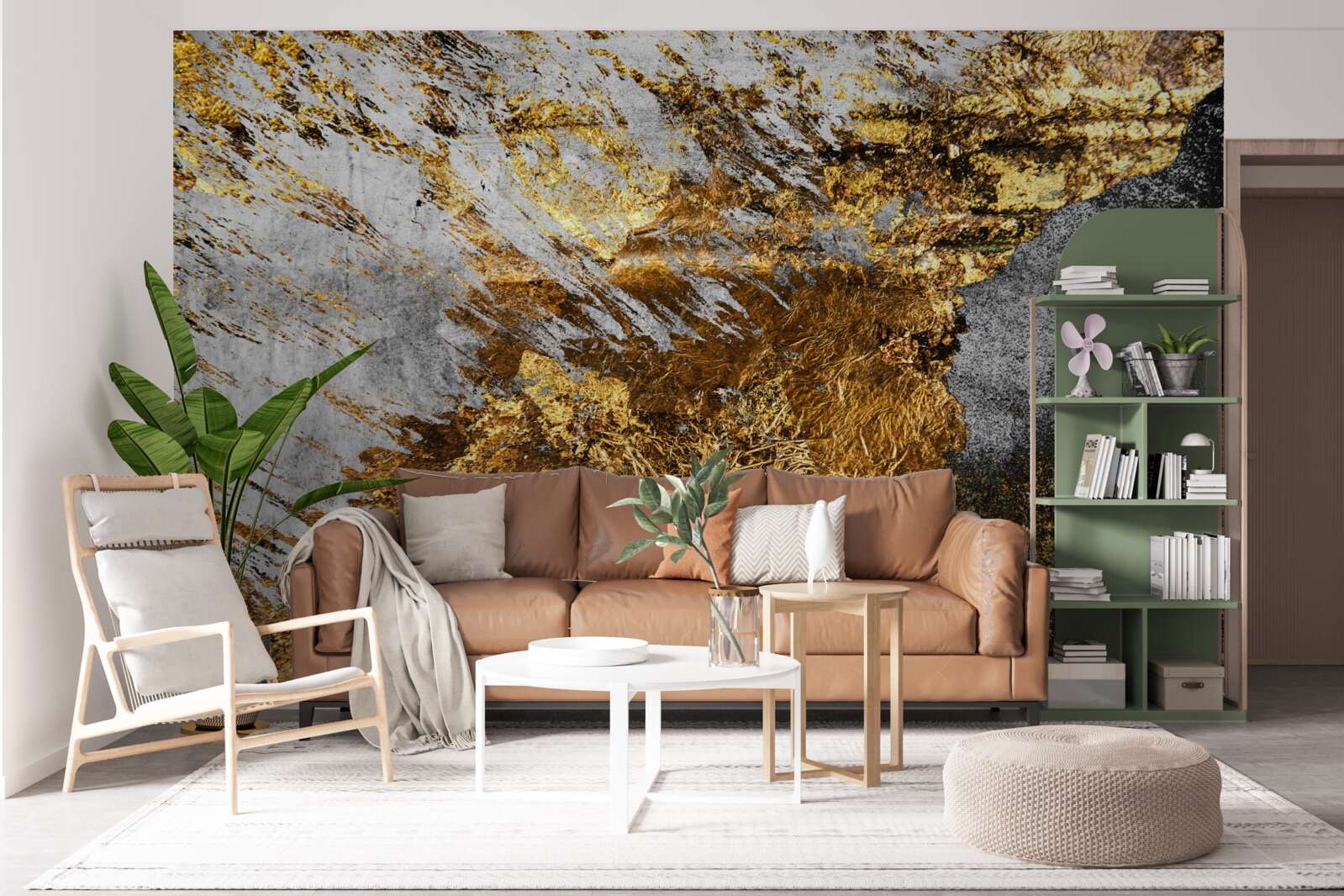 Fototapeta prírodný kameň pokrytý zlatým prachom