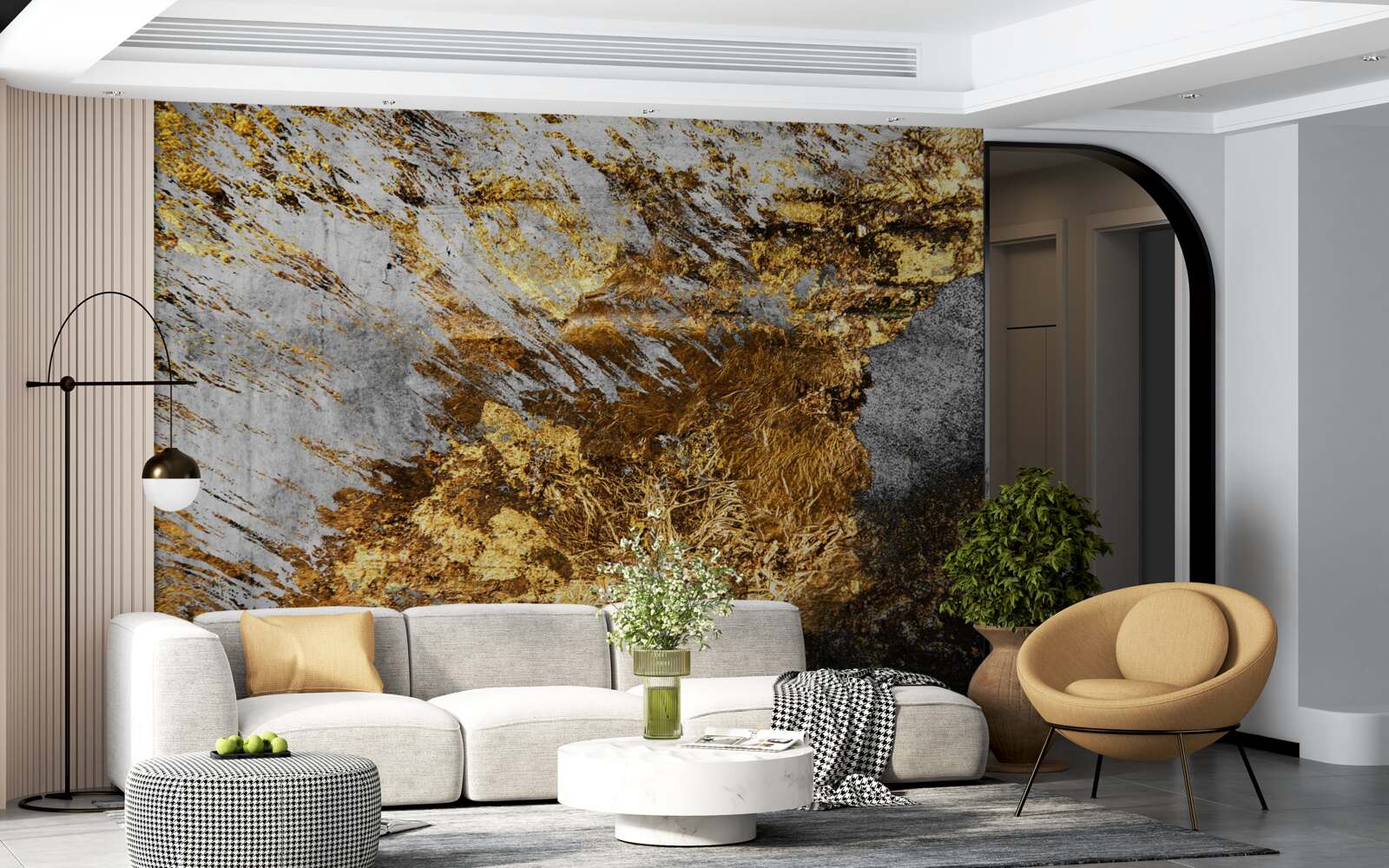 Fototapeta prírodný kameň pokrytý zlatým prachom