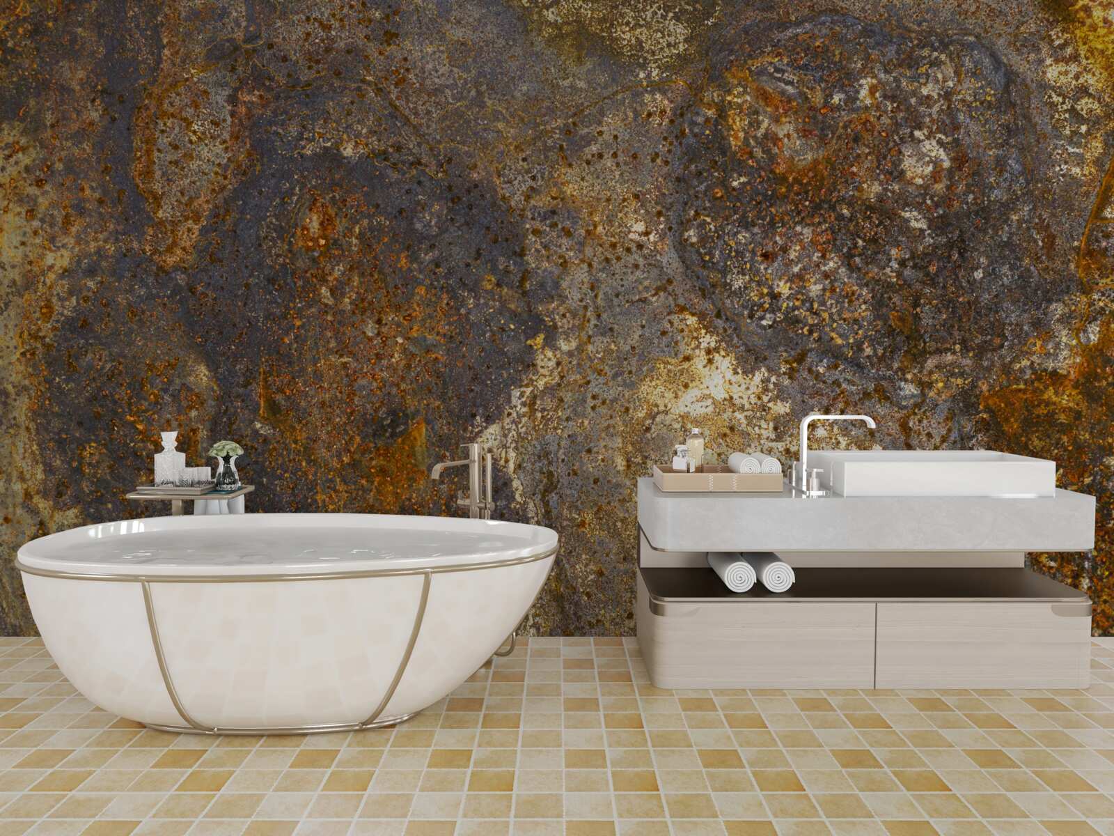 Fototapeta farba, ktorá je popraskaná a začína sa odlupovať