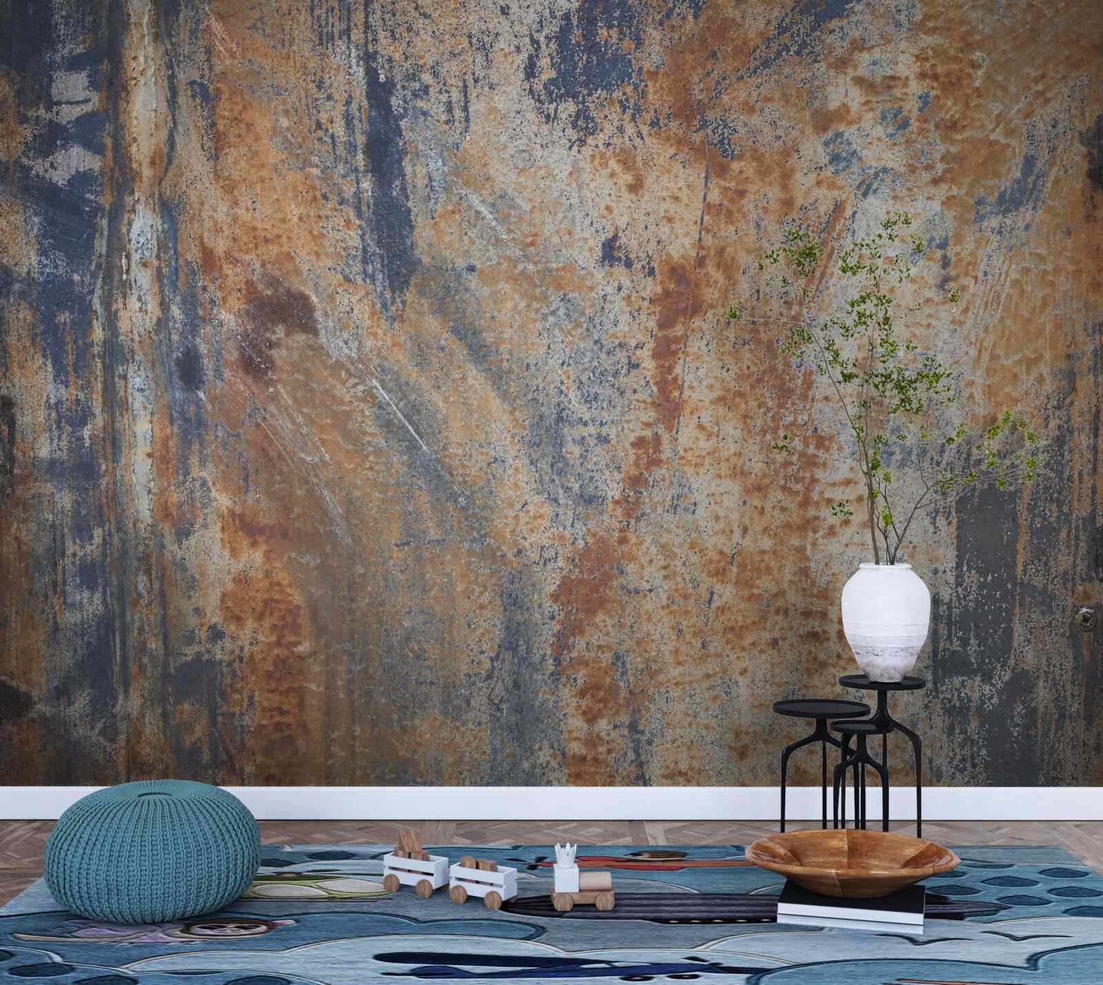 Fototapeta nepriehľadná stena pokrytá hrdzou