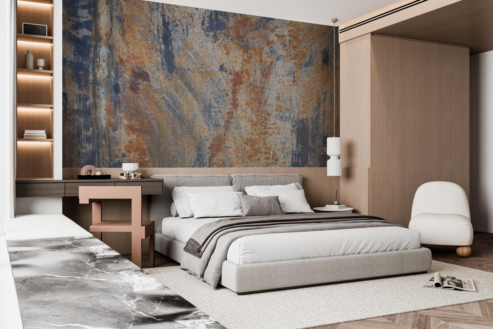 Fototapeta nepriehľadná stena pokrytá hrdzou