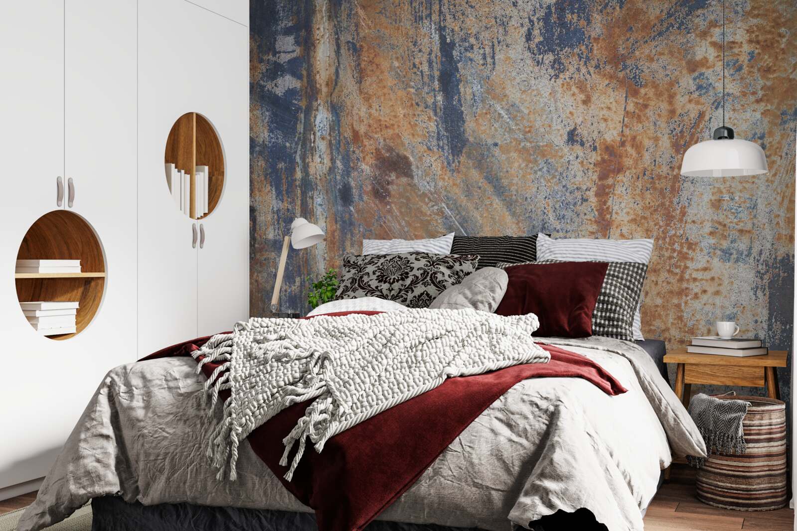 Fototapeta nepriehľadná stena pokrytá hrdzou