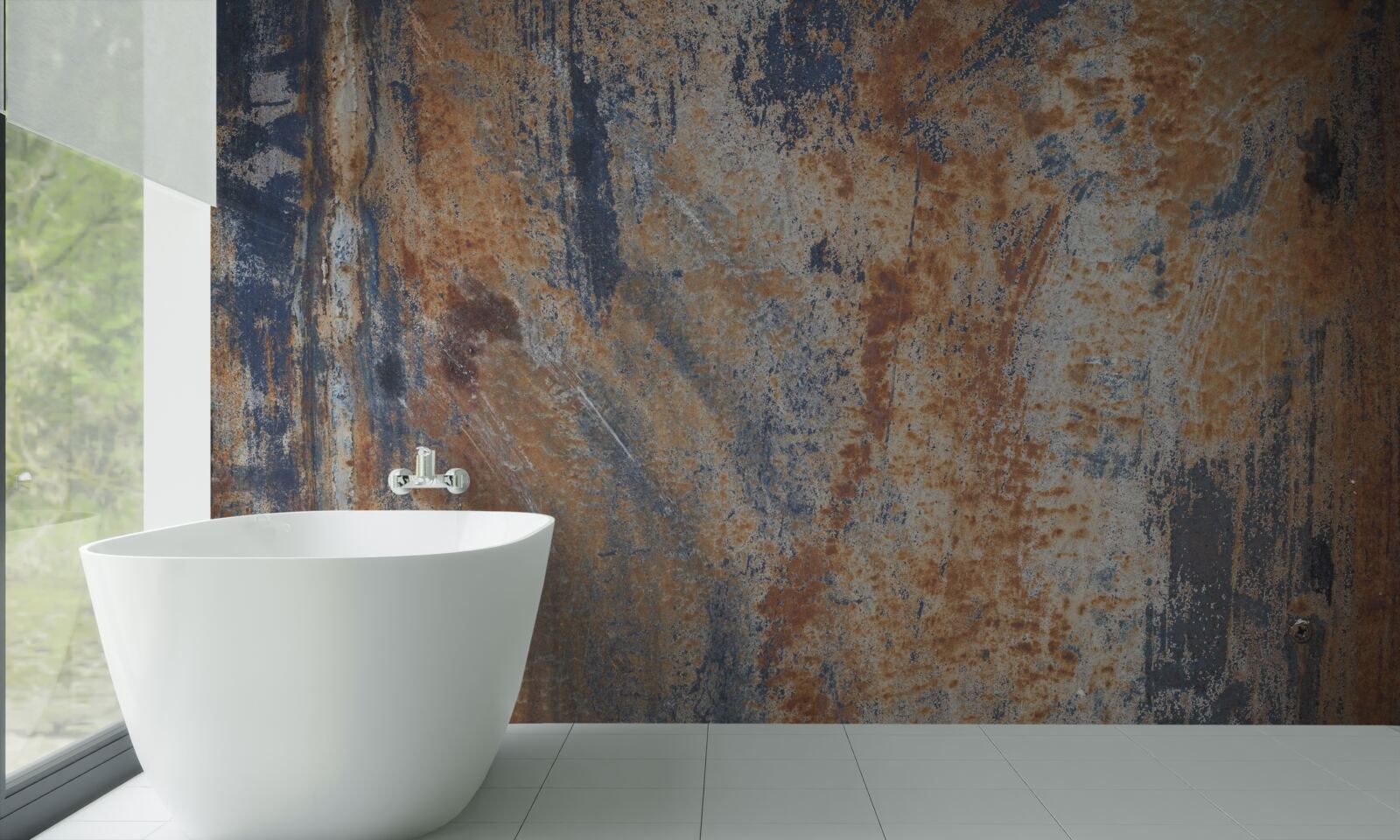 Fototapeta nepriehľadná stena pokrytá hrdzou