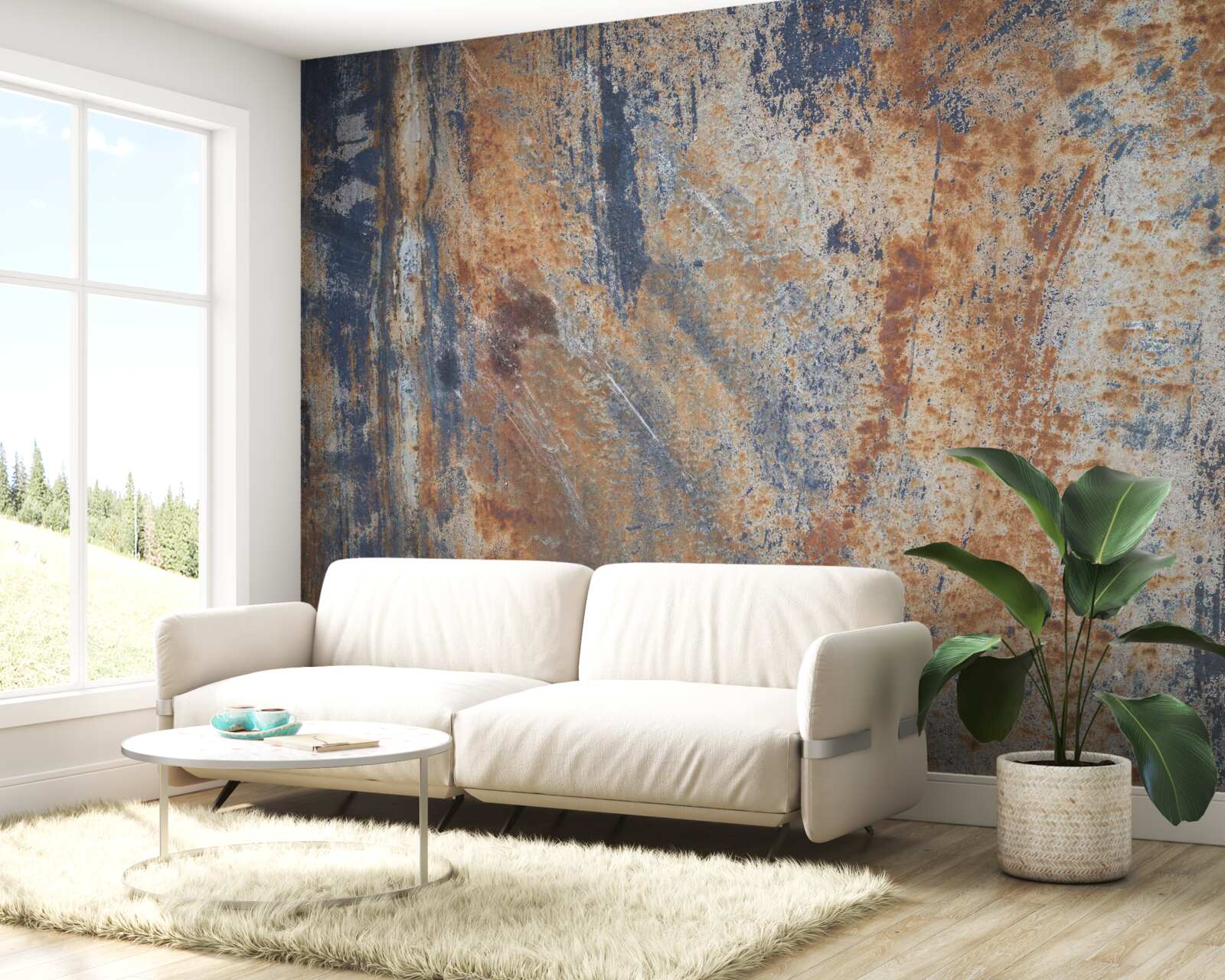 Fototapeta nepriehľadná stena pokrytá hrdzou