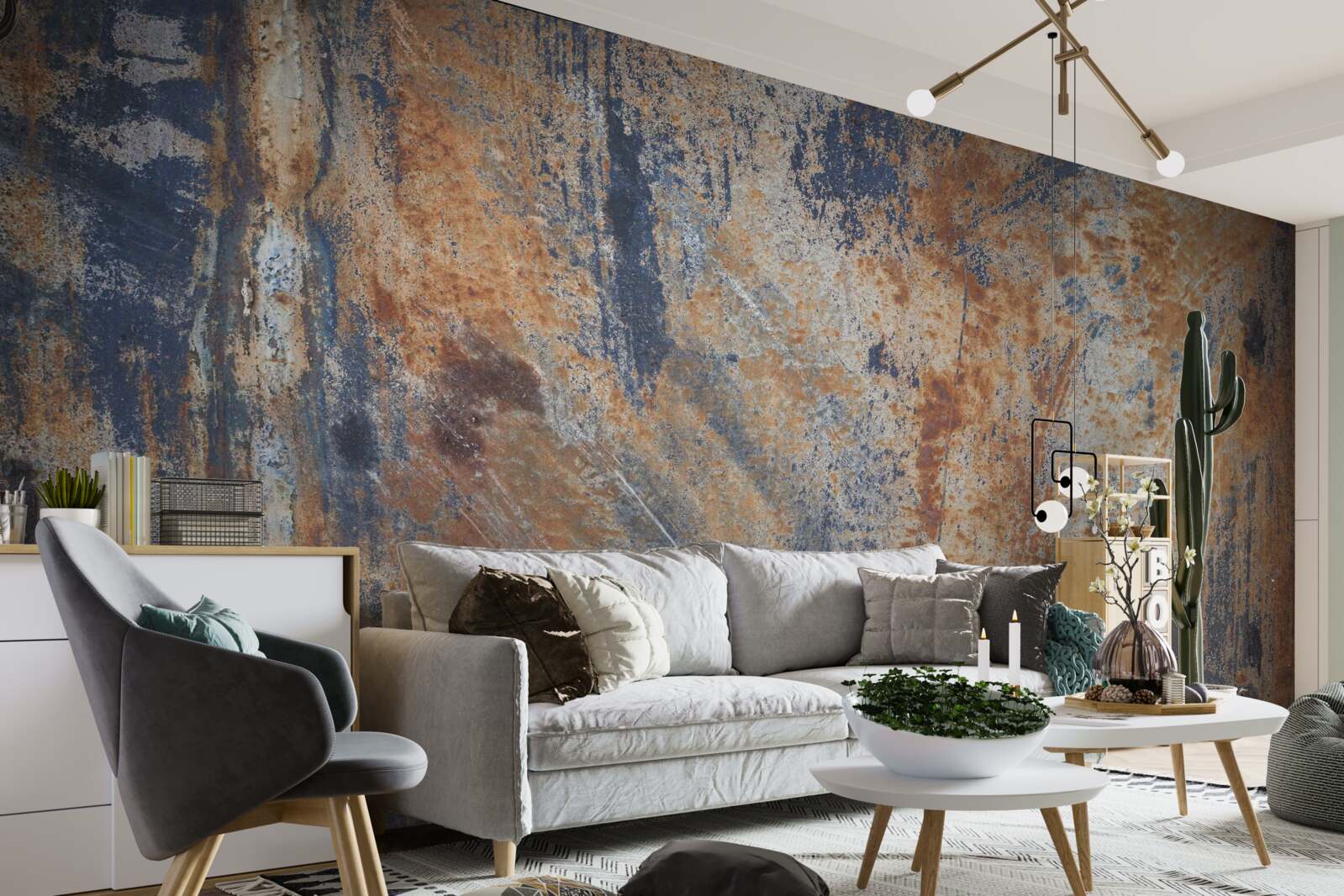 Fototapeta nepriehľadná stena pokrytá hrdzou