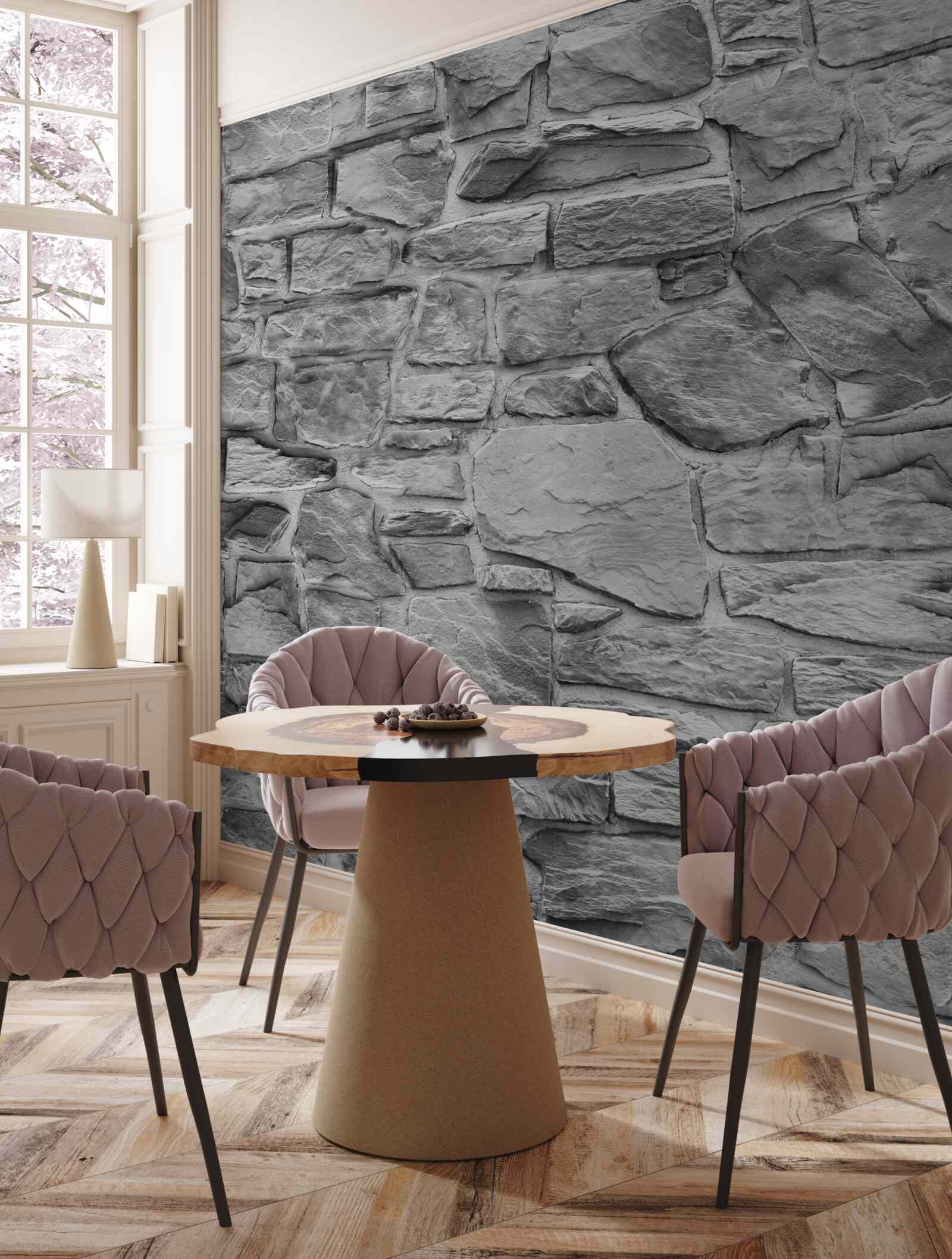 Fototapeta plochý šedý kameň tvorí stenu