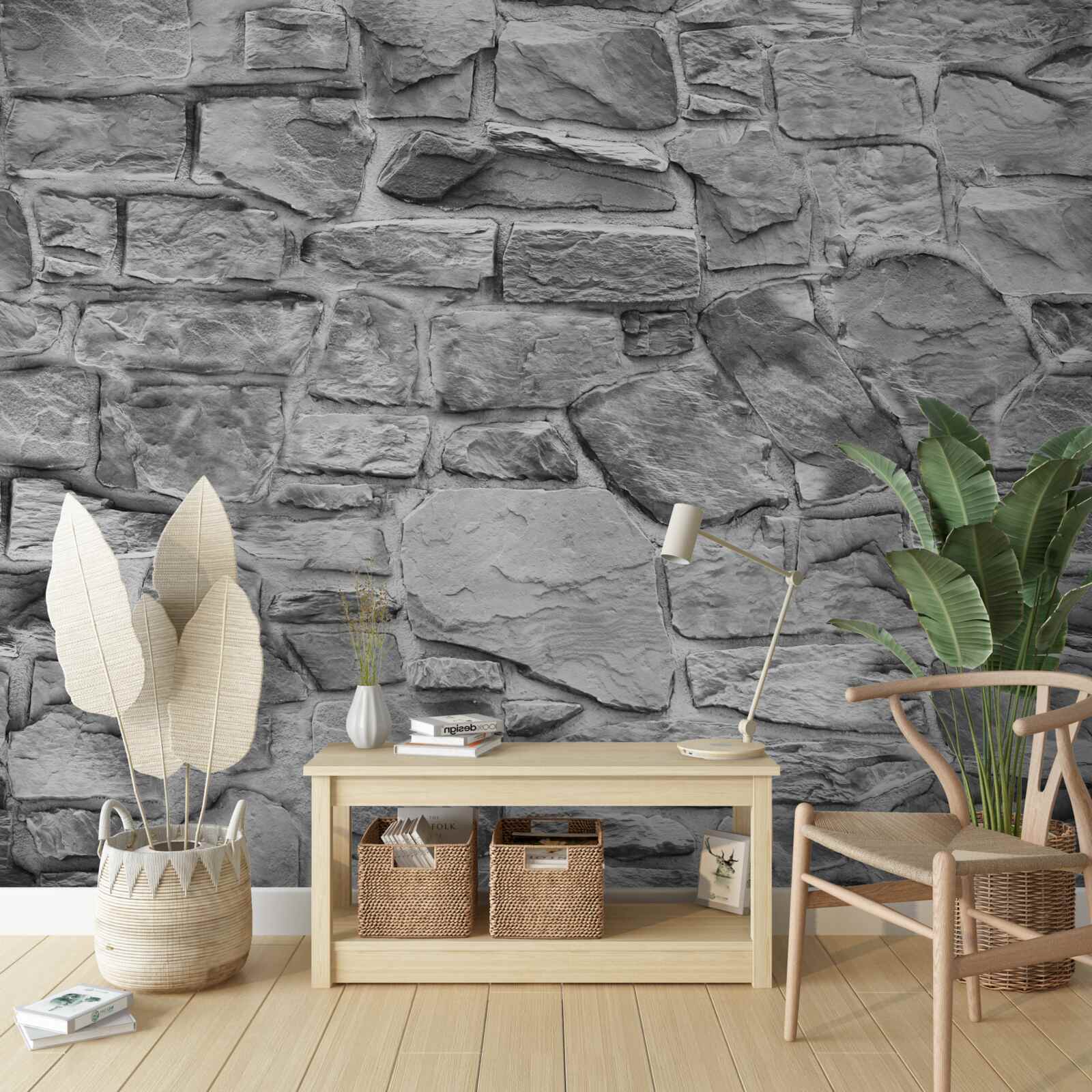 Fototapeta plochý šedý kameň tvorí stenu