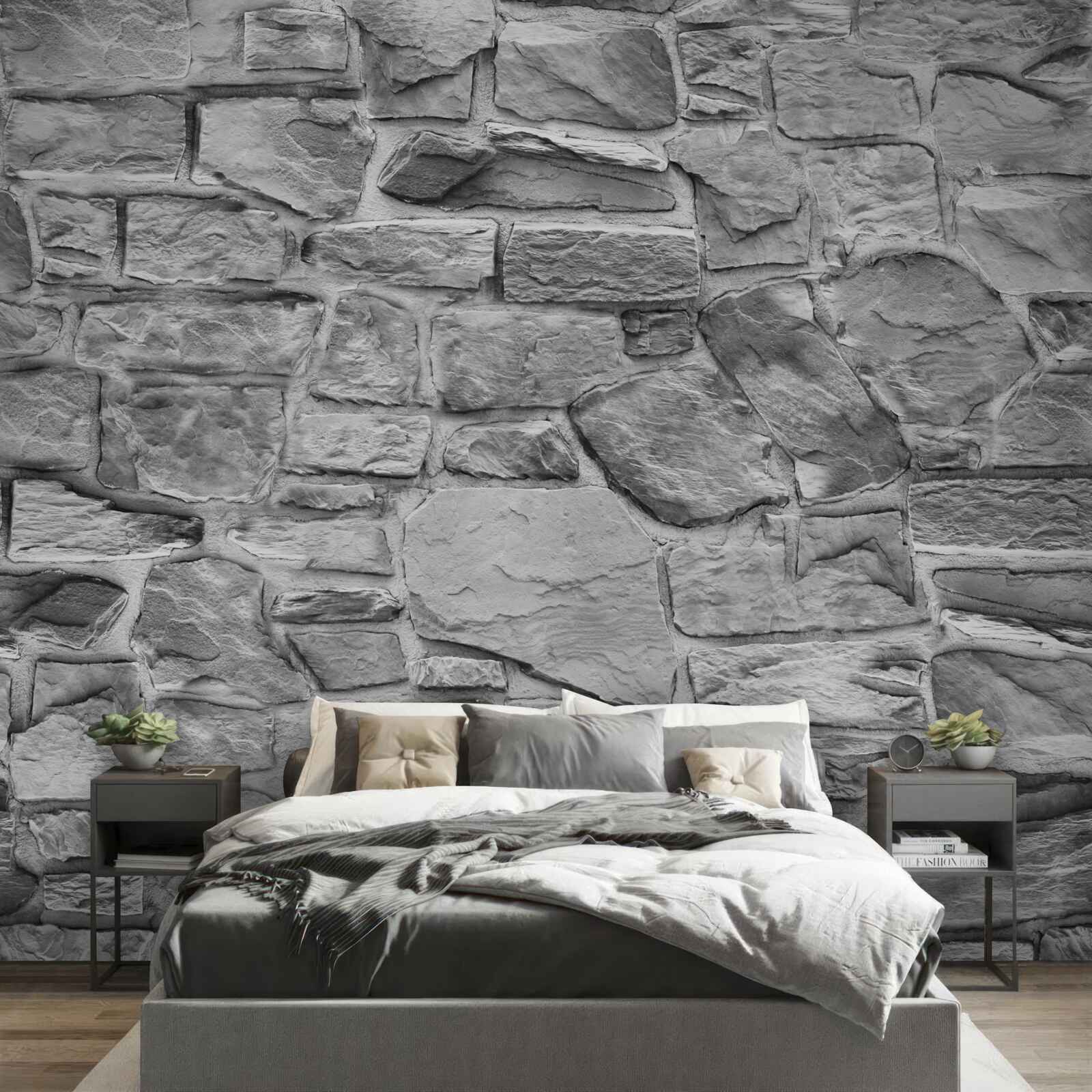 Fototapeta plochý šedý kameň tvorí stenu