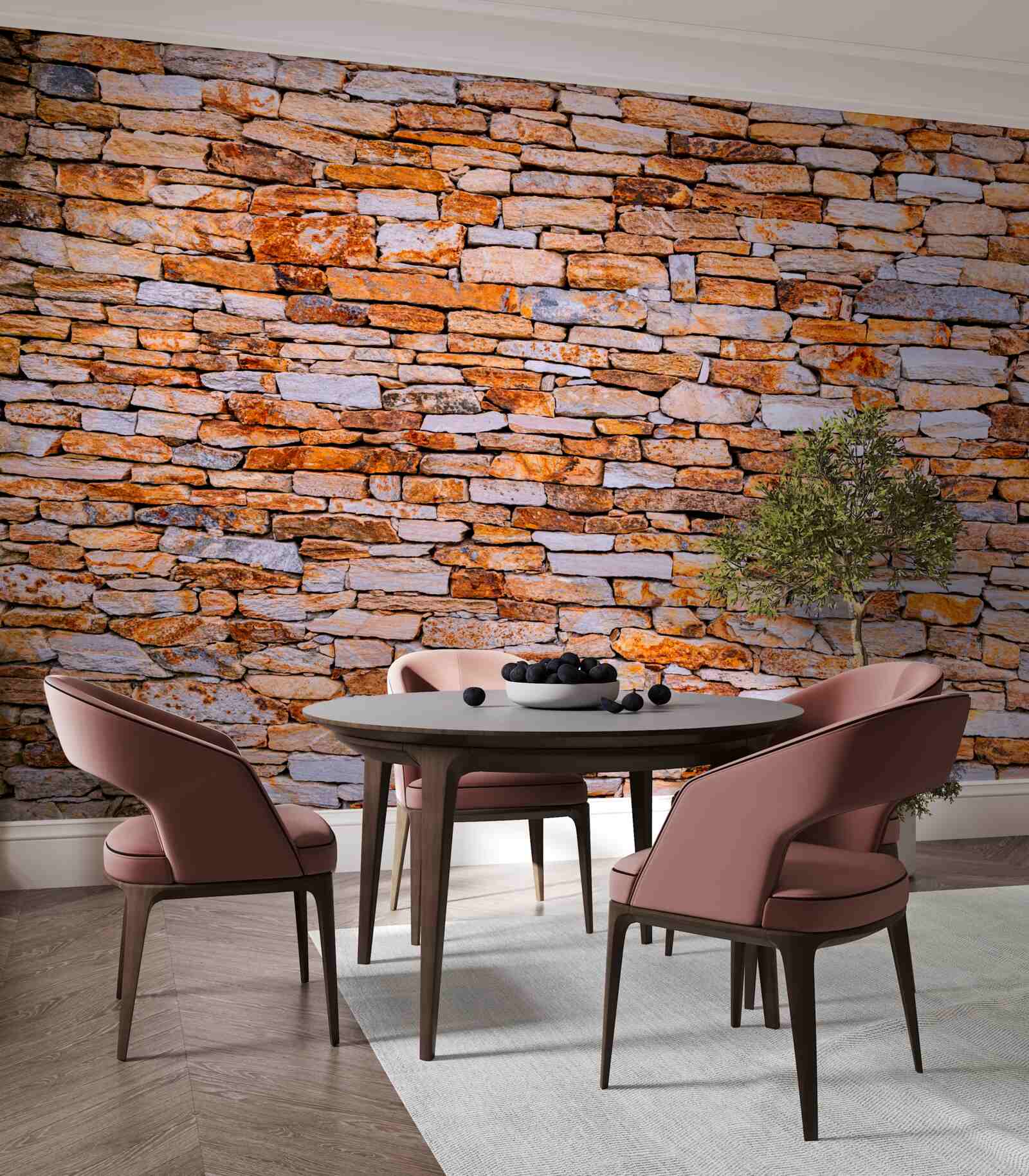 Fototapeta podlhovastý hnedý kamenný plot