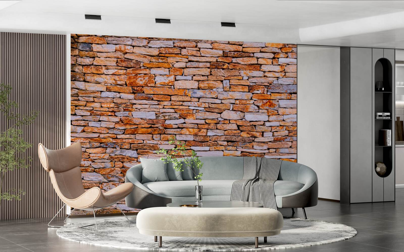 Fototapeta podlhovastý hnedý kamenný plot