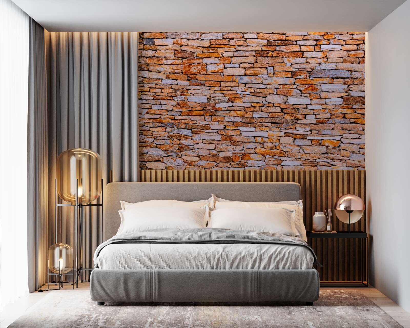 Fototapeta podlhovastý hnedý kamenný plot