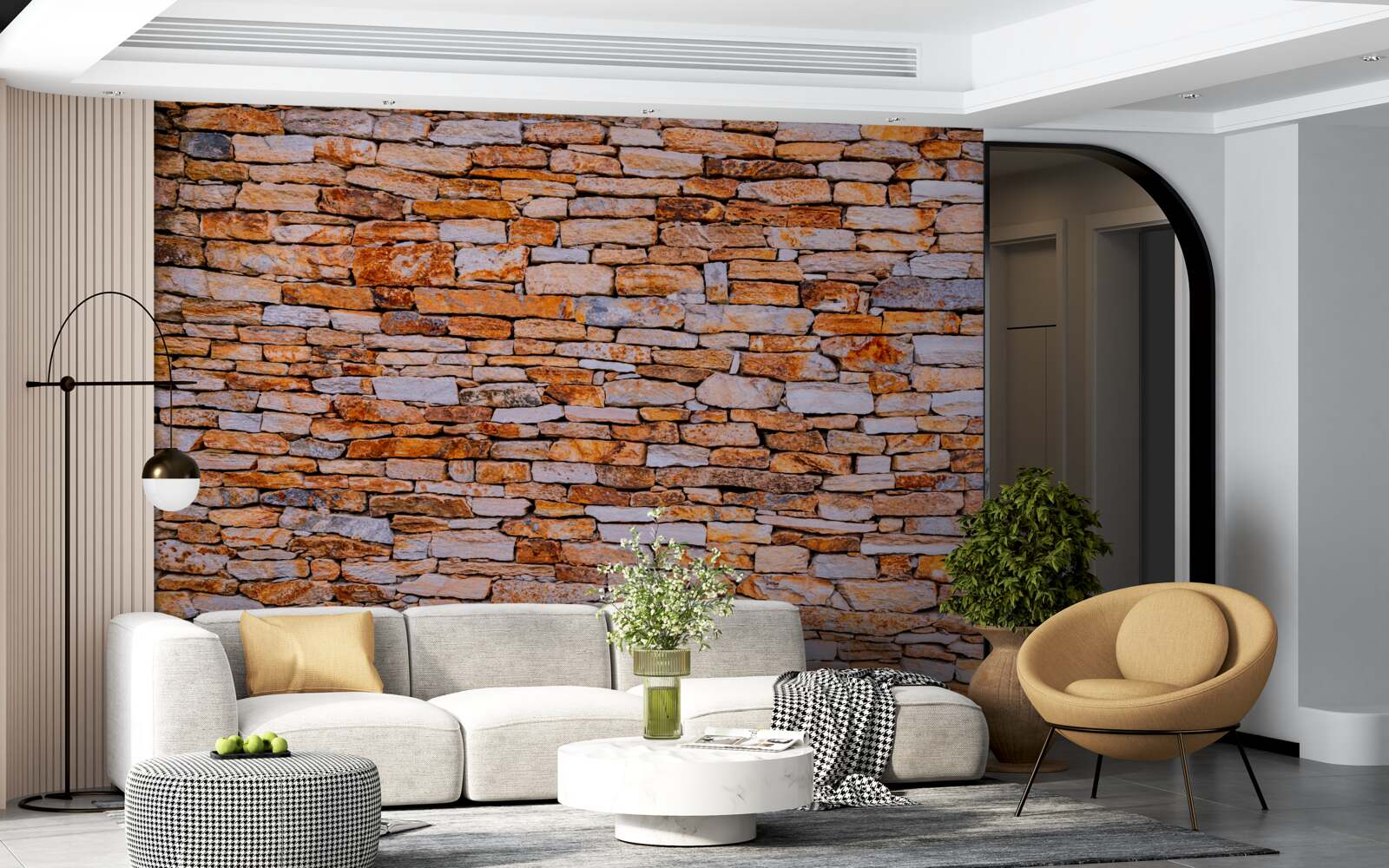 Fototapeta podlhovastý hnedý kamenný plot