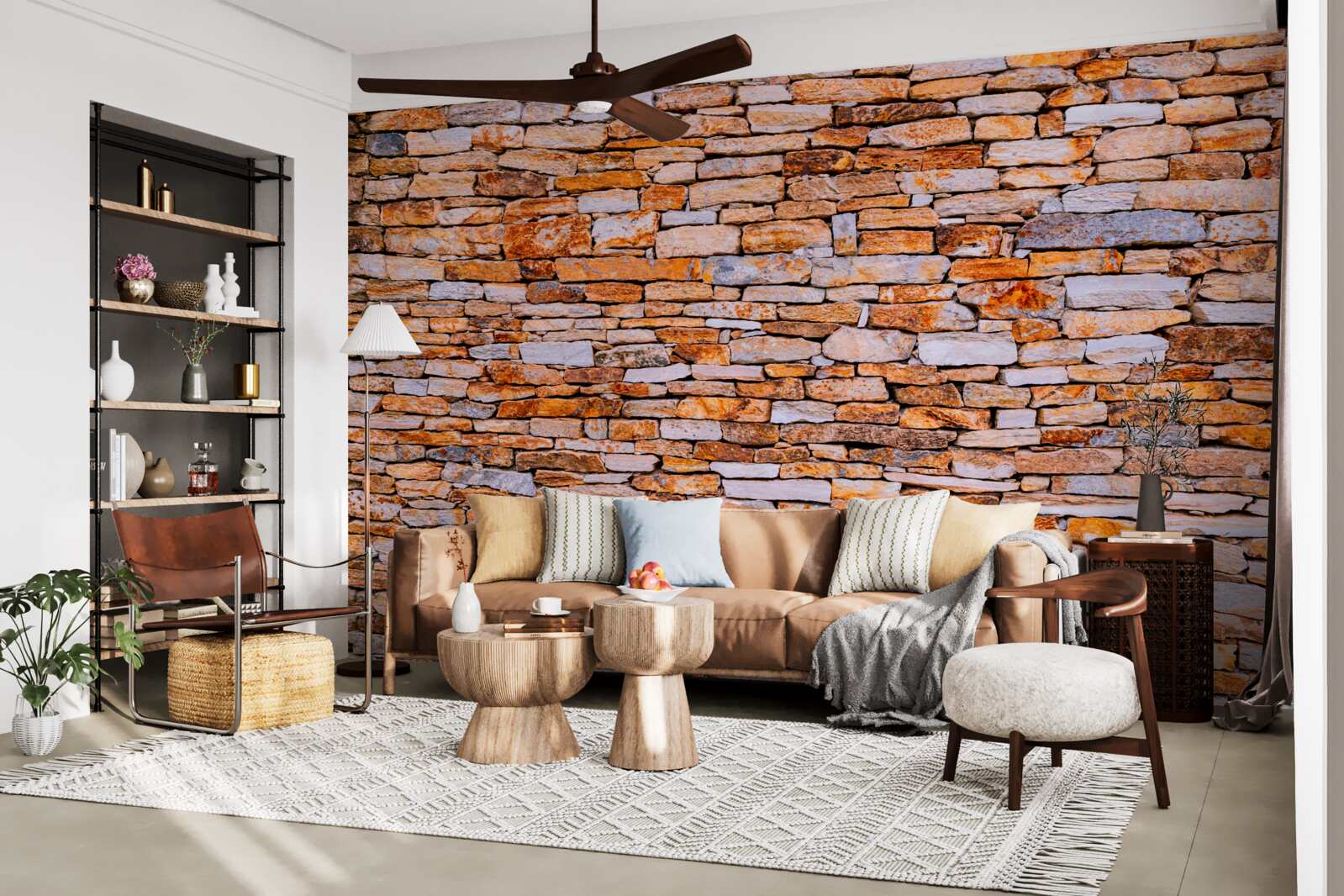 Fototapeta podlhovastý hnedý kamenný plot