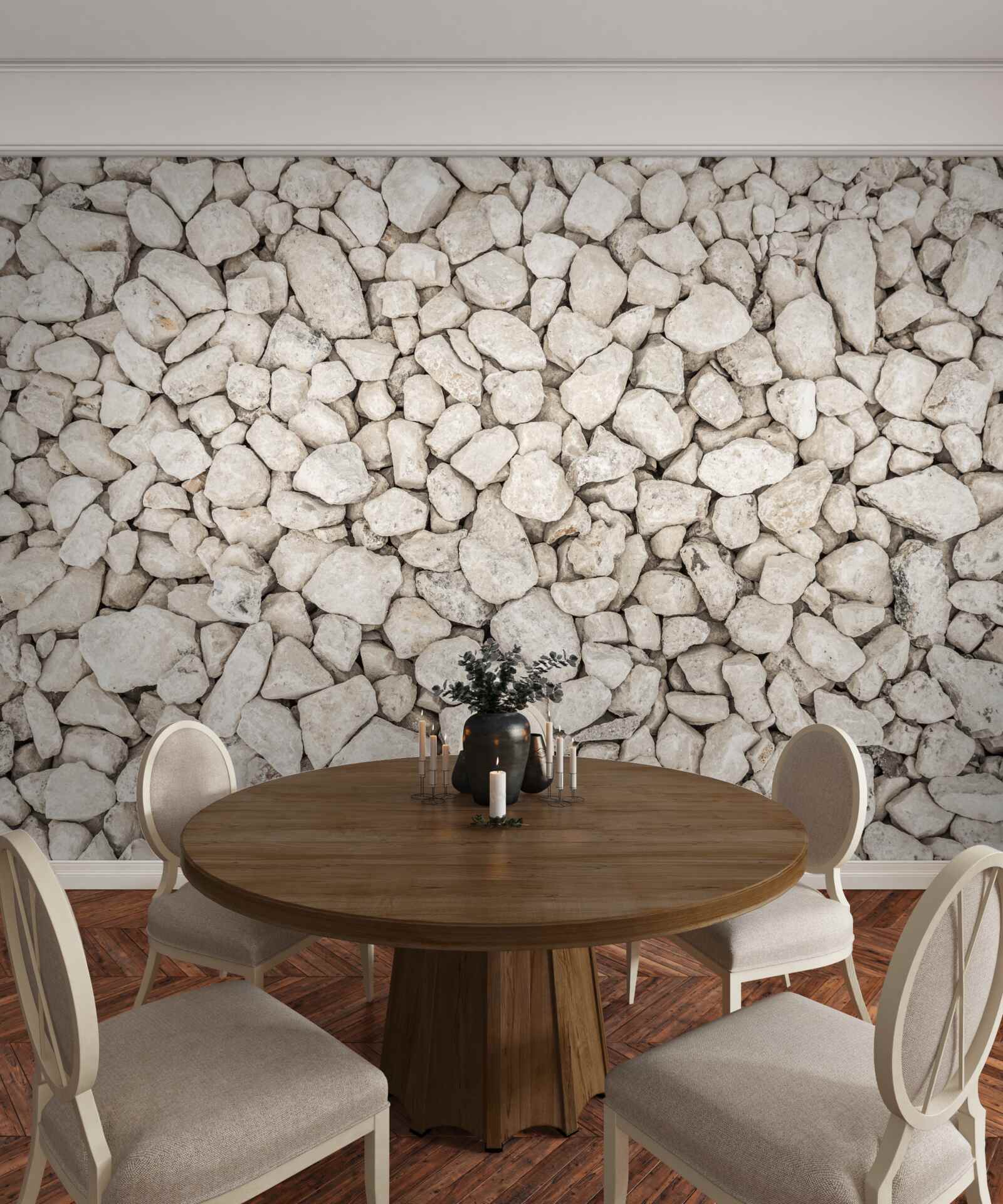 Fototapeta Biely štrk rôznych veľkostí