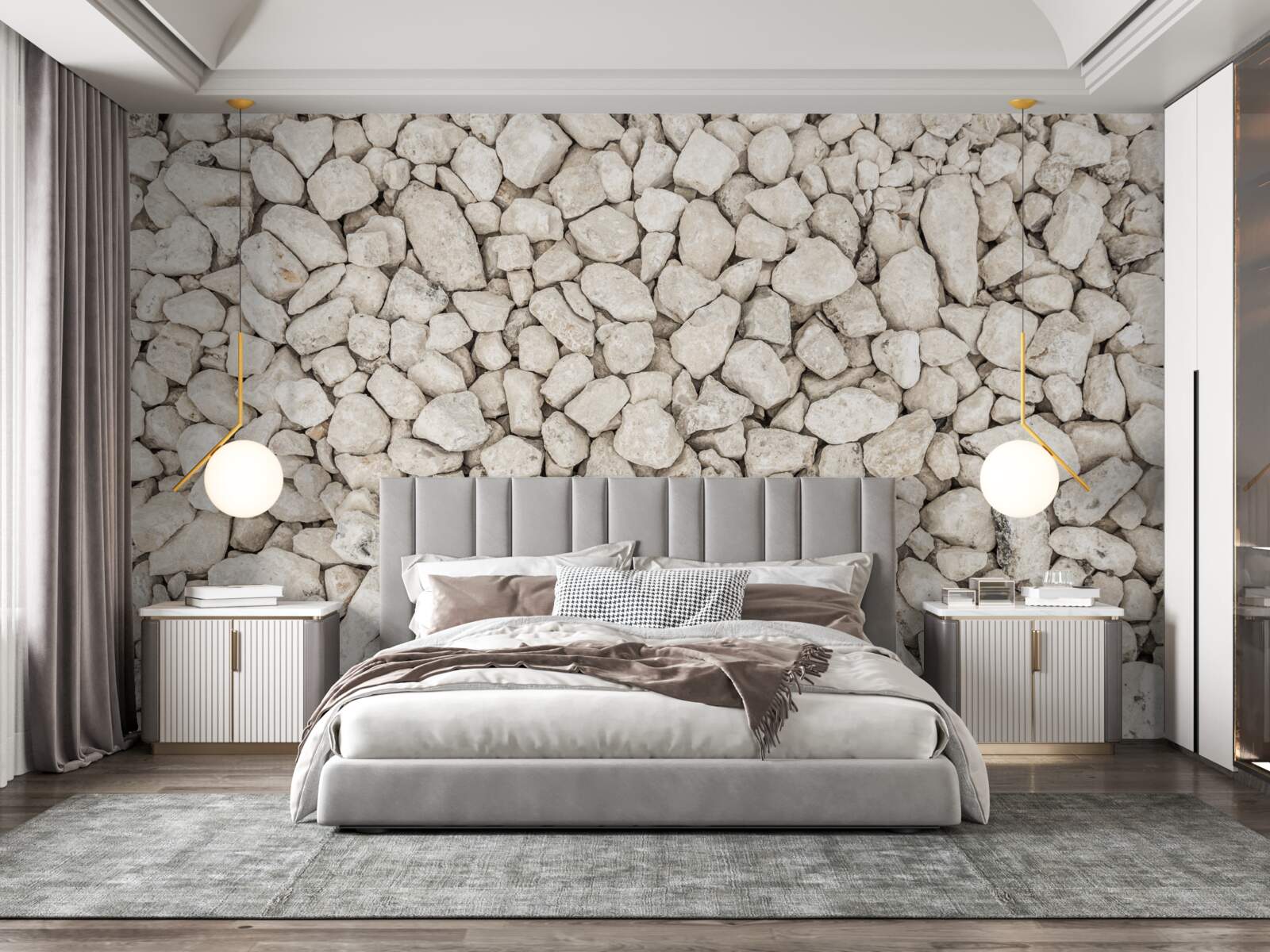 Fototapeta Biely štrk rôznych veľkostí