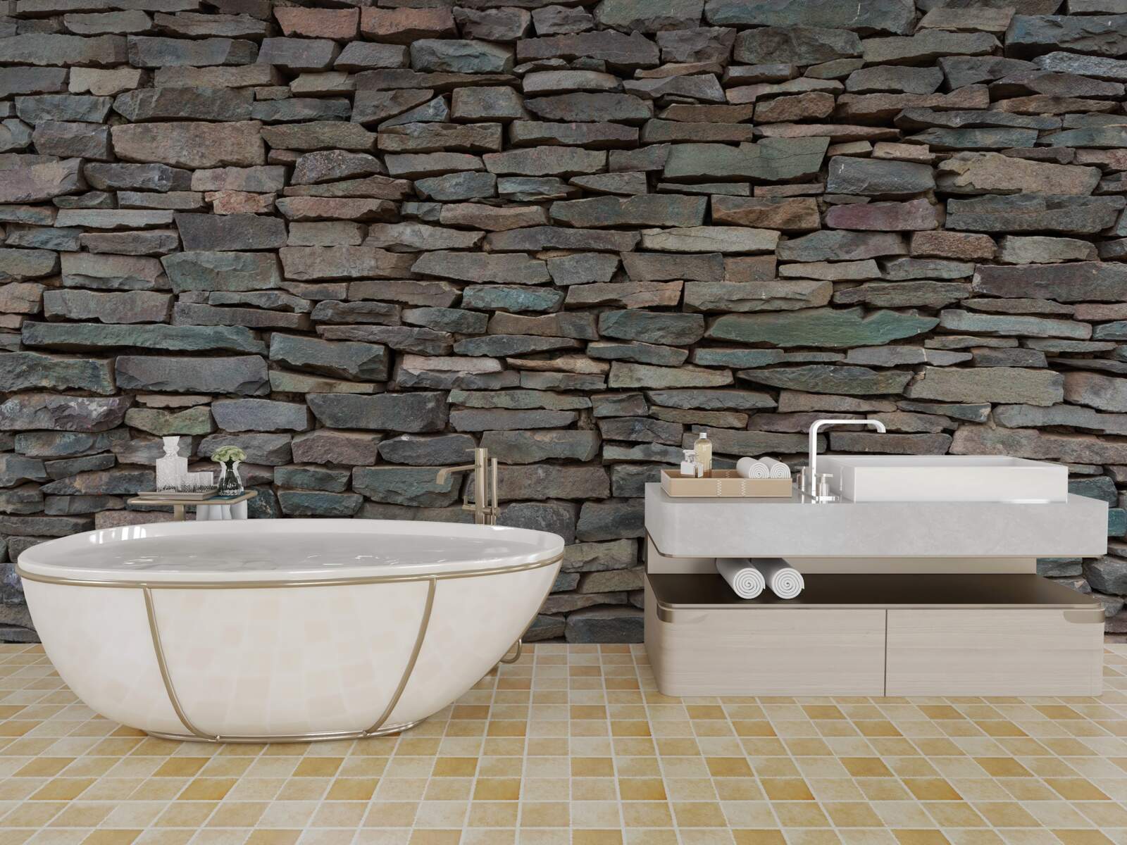 Fototapeta pozdĺžne stohovanie kameňa