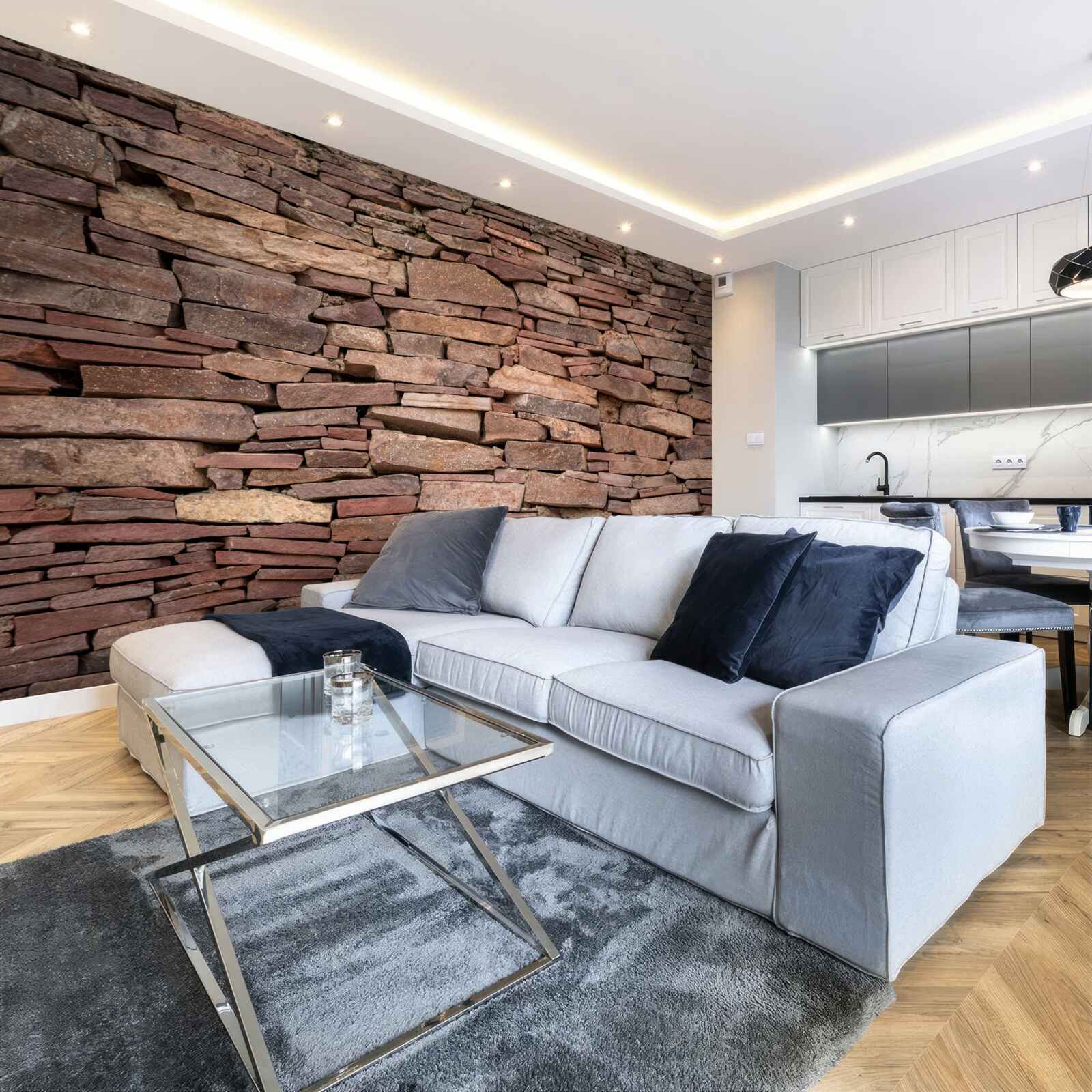 Fototapeta hnedá kamenná bariéra s nerovnomernou štruktúrou