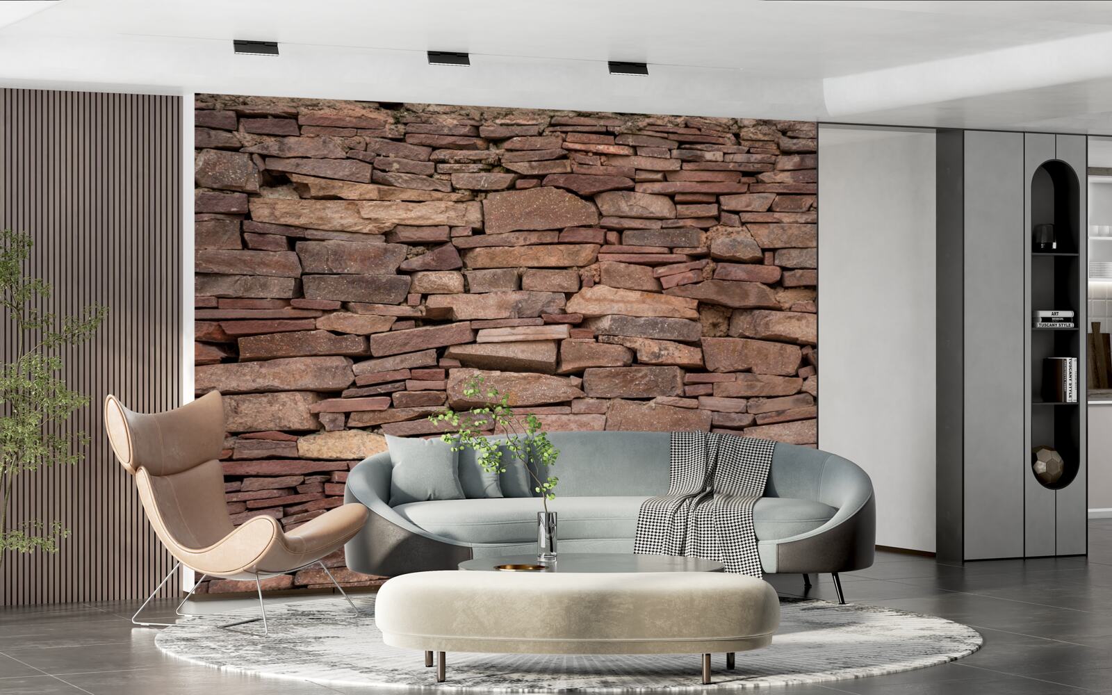 Fototapeta hnedá kamenná bariéra s nerovnomernou štruktúrou