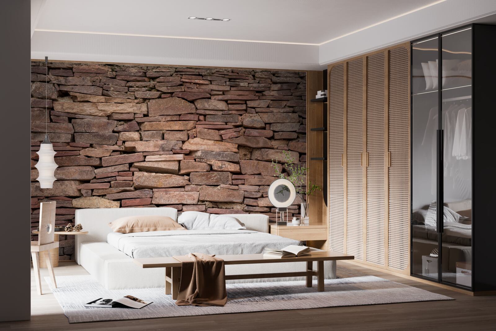 Fototapeta hnedá kamenná bariéra s nerovnomernou štruktúrou