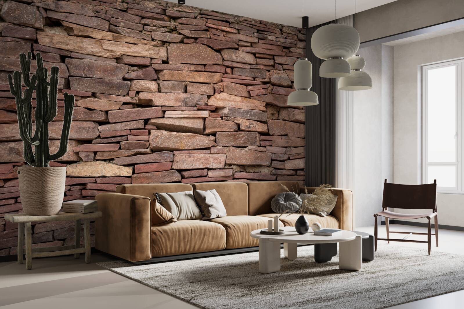 Fototapeta hnedá kamenná bariéra s nerovnomernou štruktúrou