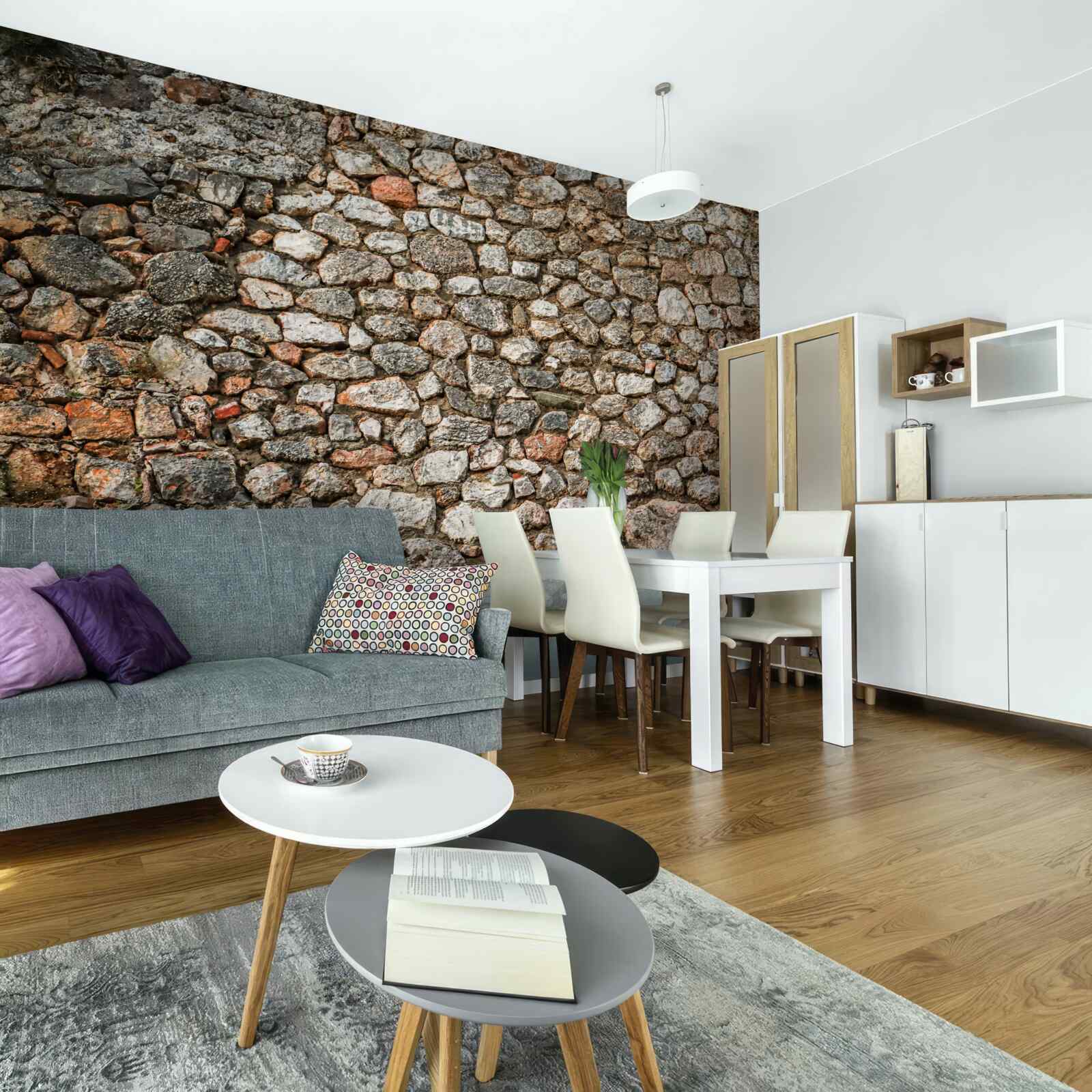 Fototapeta starodávna viacfarebná kamenná stena