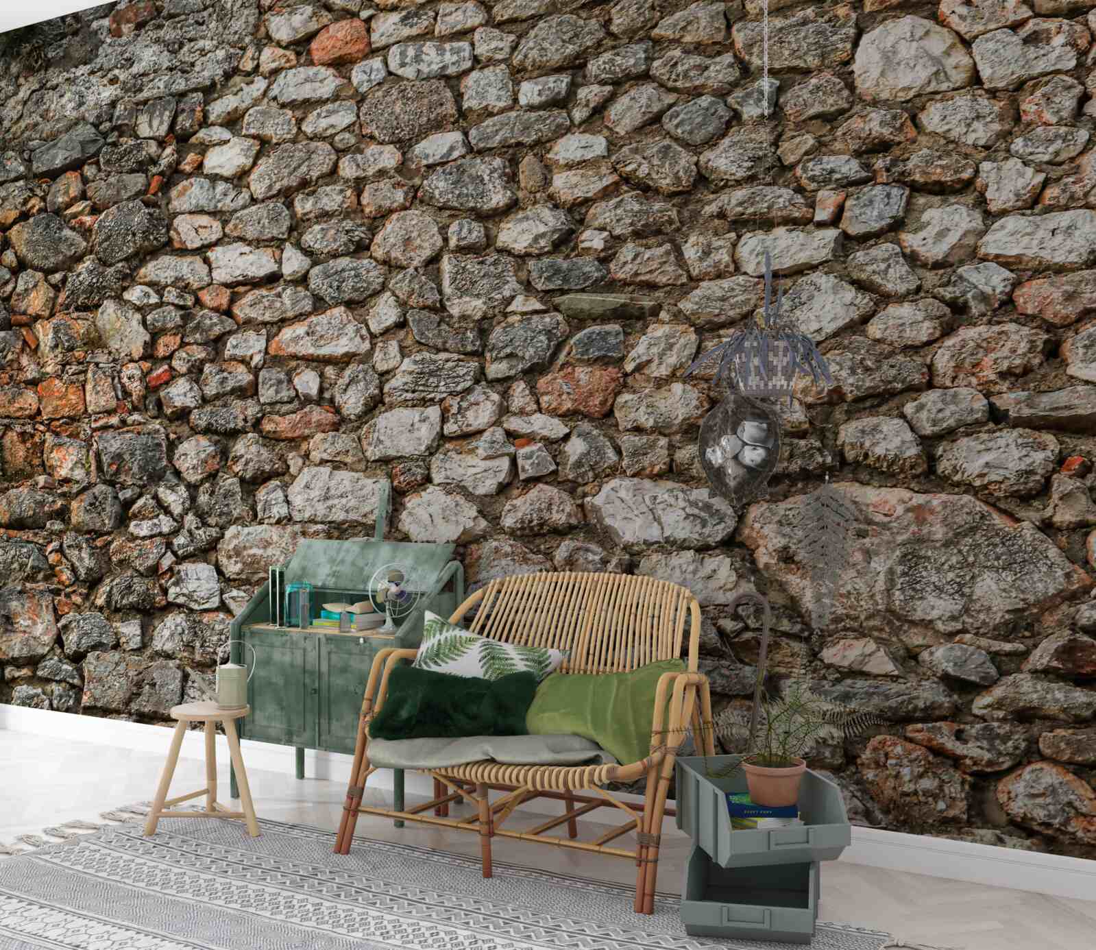 Fototapeta starodávna viacfarebná kamenná stena