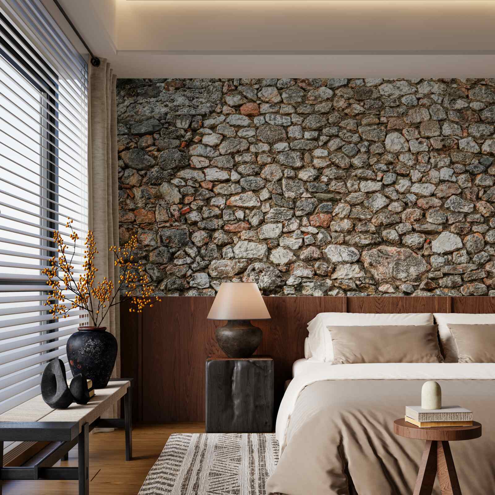 Fototapeta starodávna viacfarebná kamenná stena