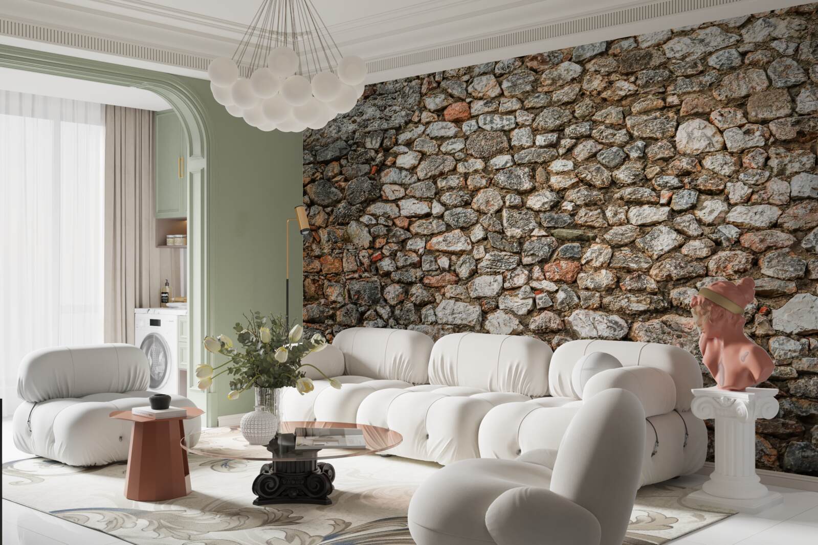 Fototapeta starodávna viacfarebná kamenná stena