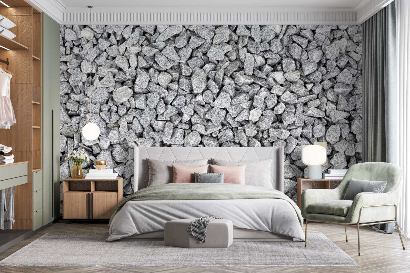 Fototapeta mramorovo-sivý drvený kameň