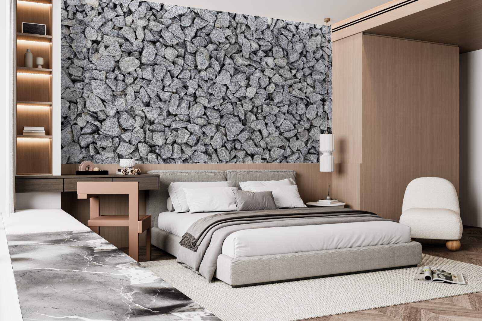 Fototapeta mramorovo-sivý drvený kameň