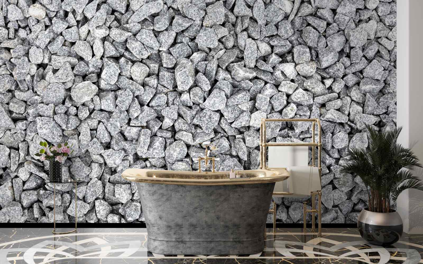 Fototapeta mramorovo-sivý drvený kameň