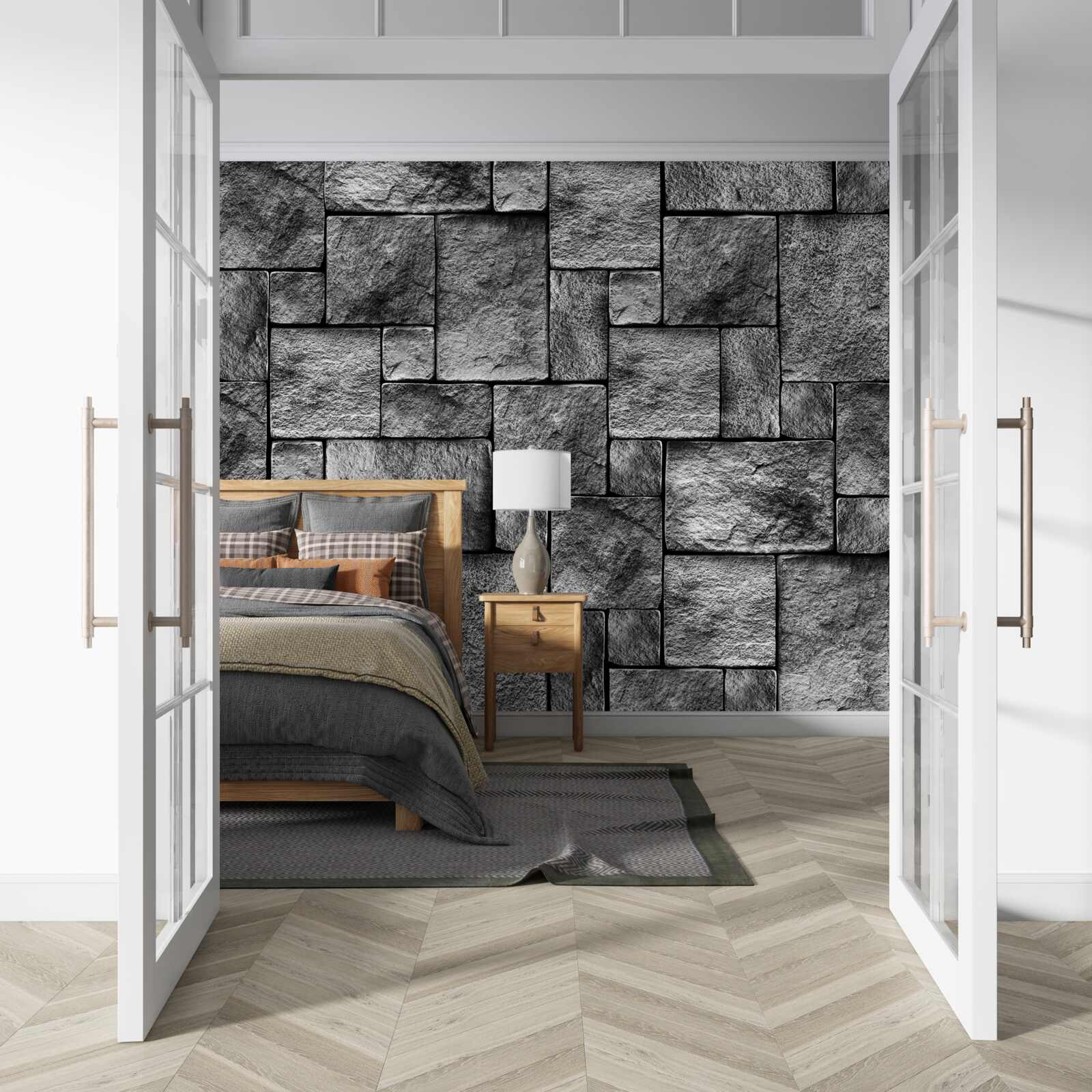 Fototapeta šedý kameň ako súčasť steny