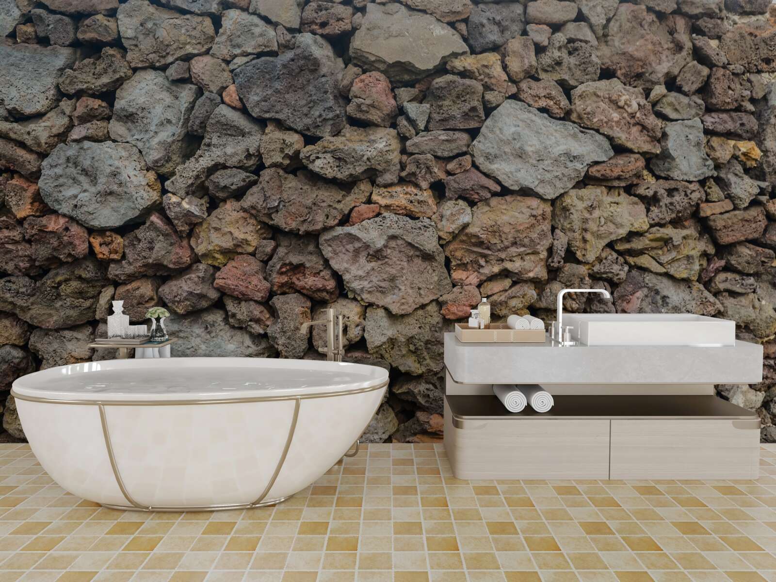 Fototapeta Stena z vulkanického kameňa