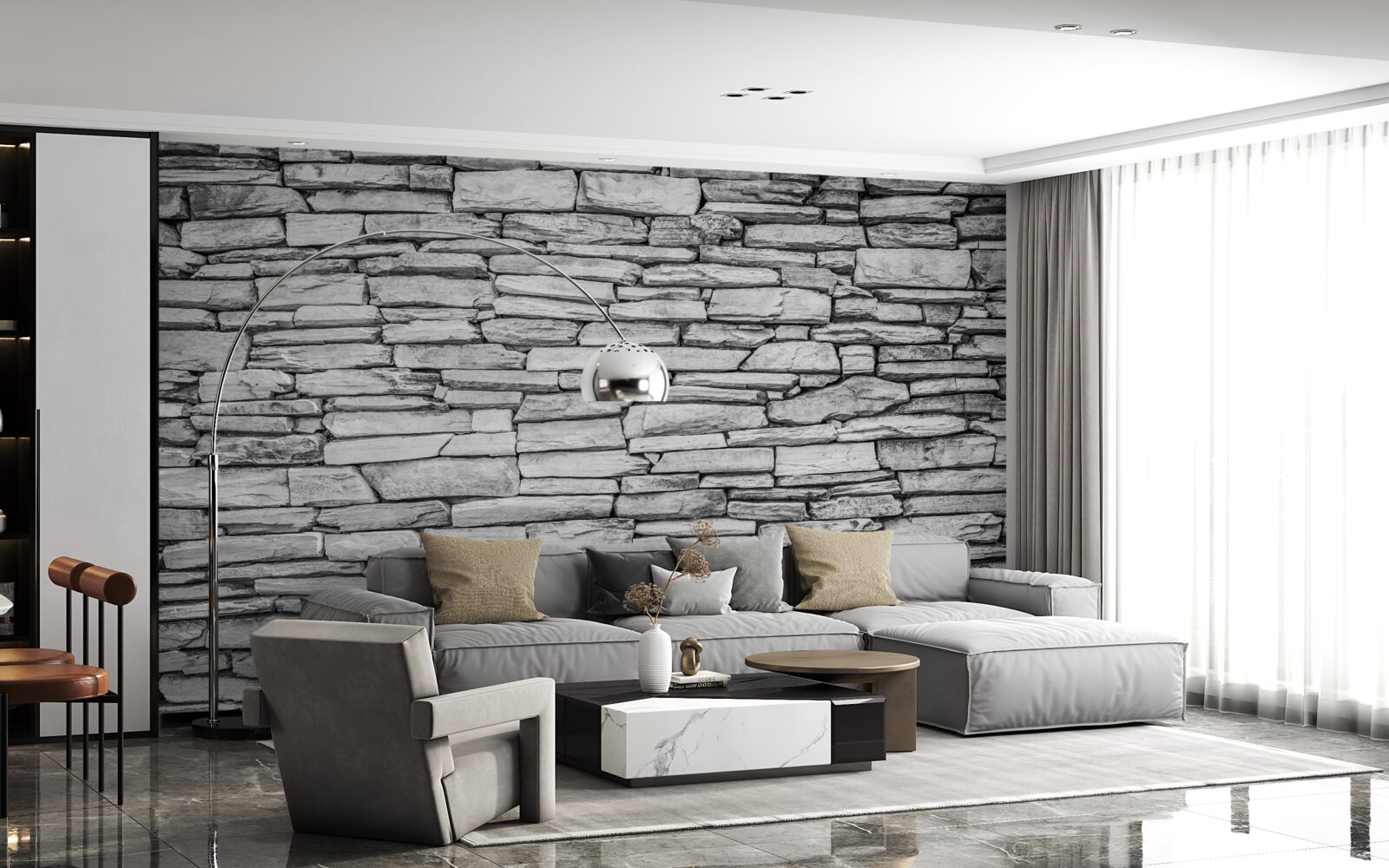 Fototapeta konštrukcia steny zo sivého kameňa