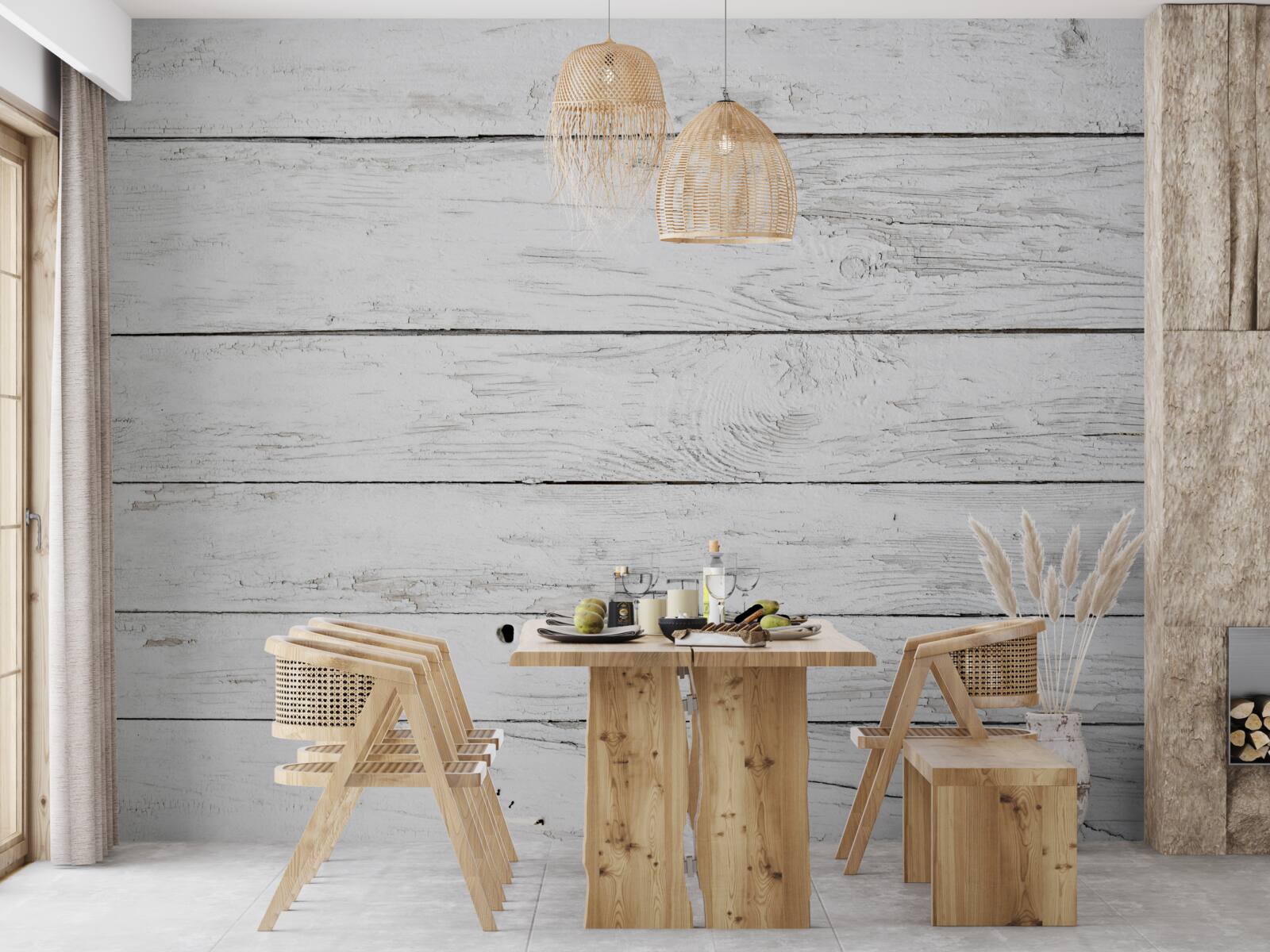 Fototapeta drevená parketová doska v svetlo šedom odtieni