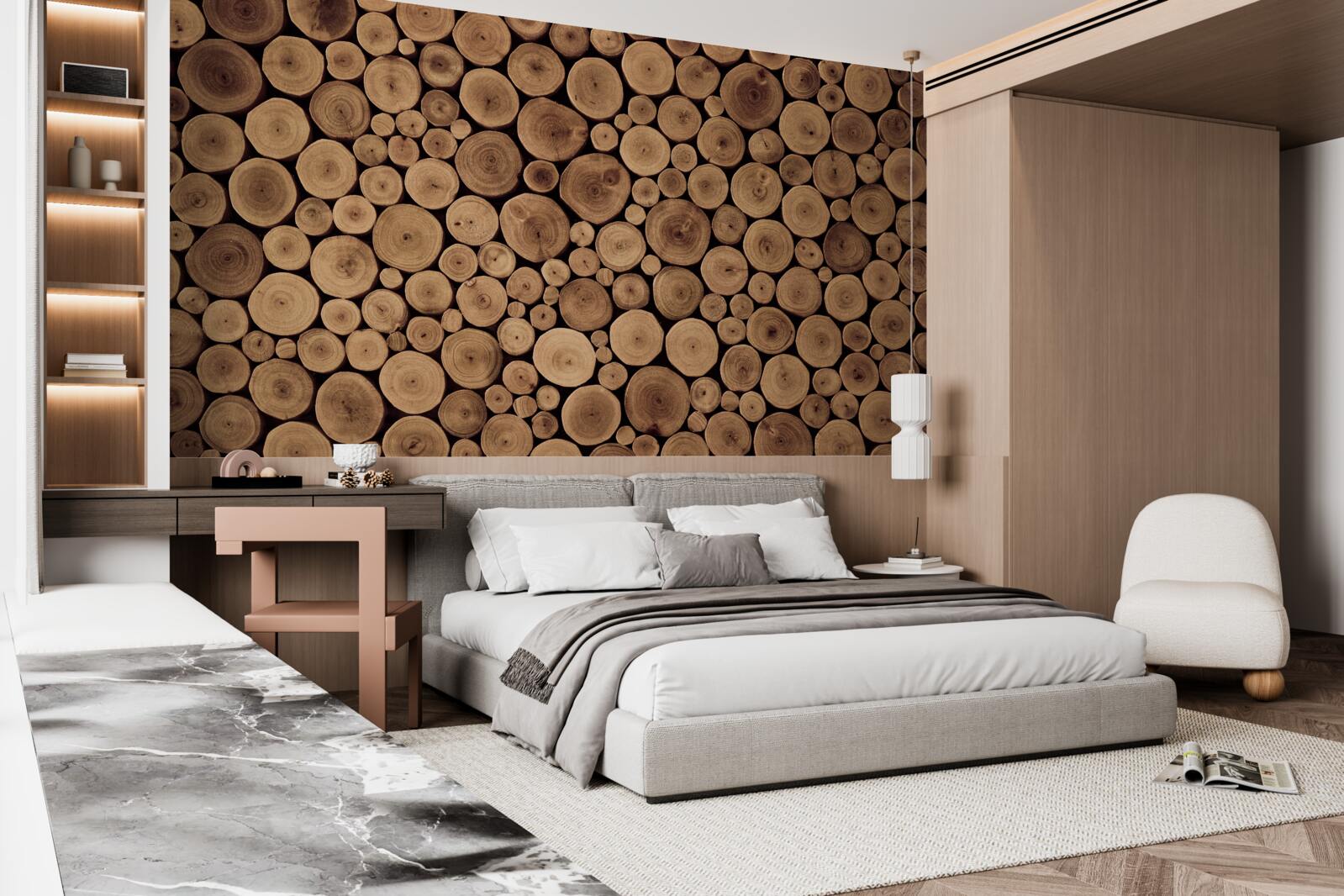 Fototapeta opatrne orezať okrúhle kmene stromov