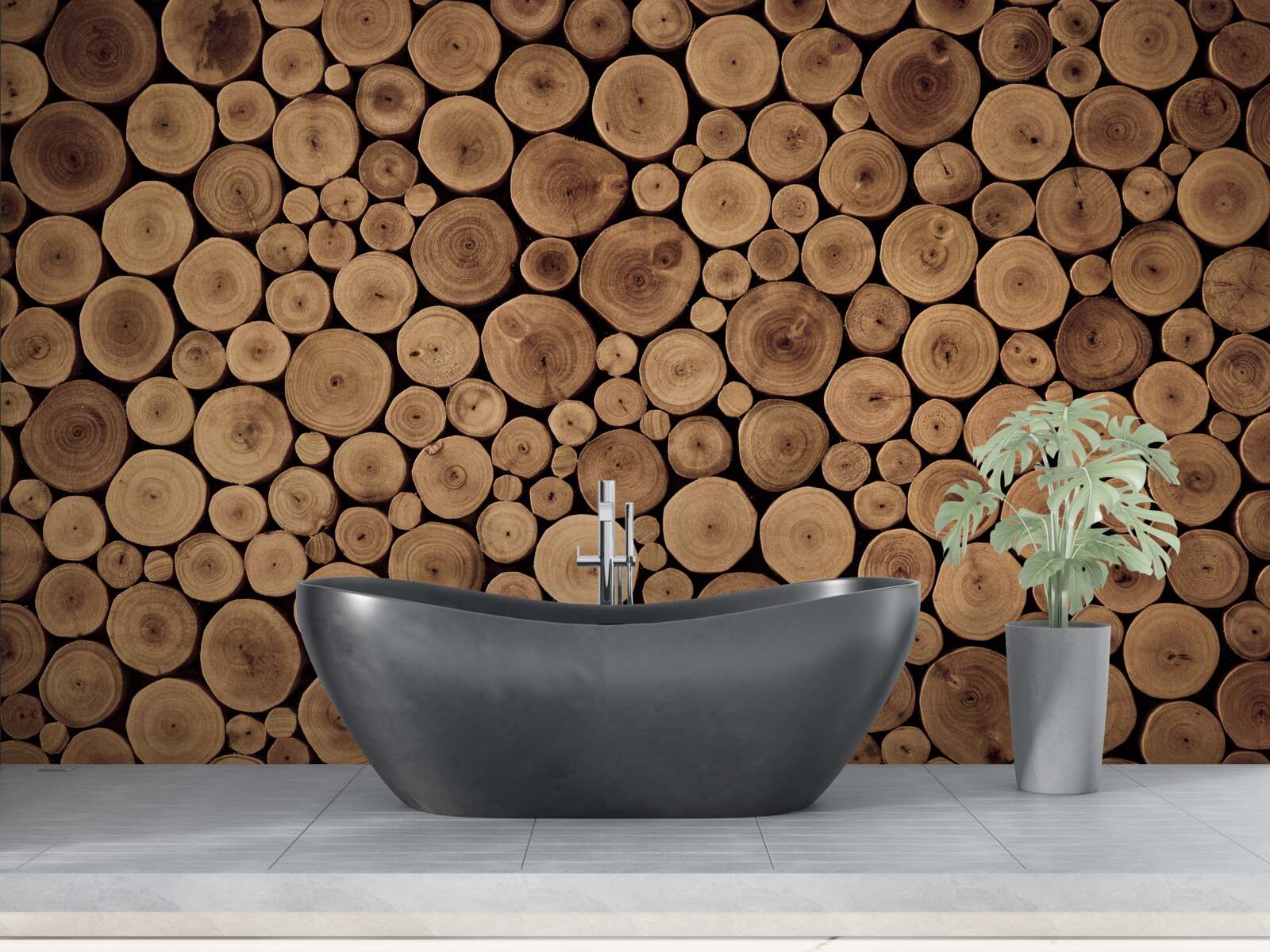 Fototapeta opatrne orezať okrúhle kmene stromov