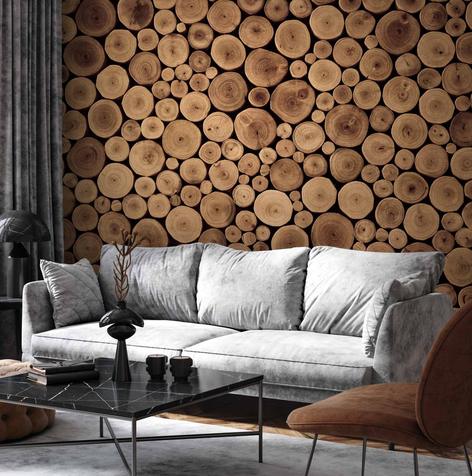 Fototapeta opatrne orezať okrúhle kmene stromov