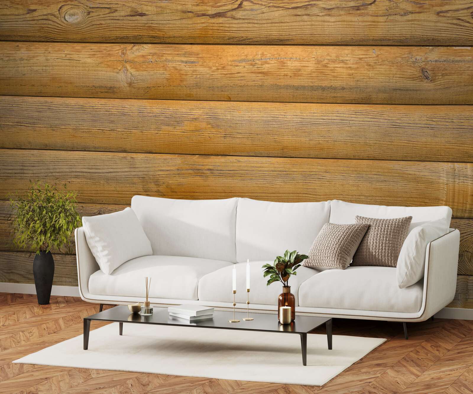 Fototapeta Stena lemovaná vaňami