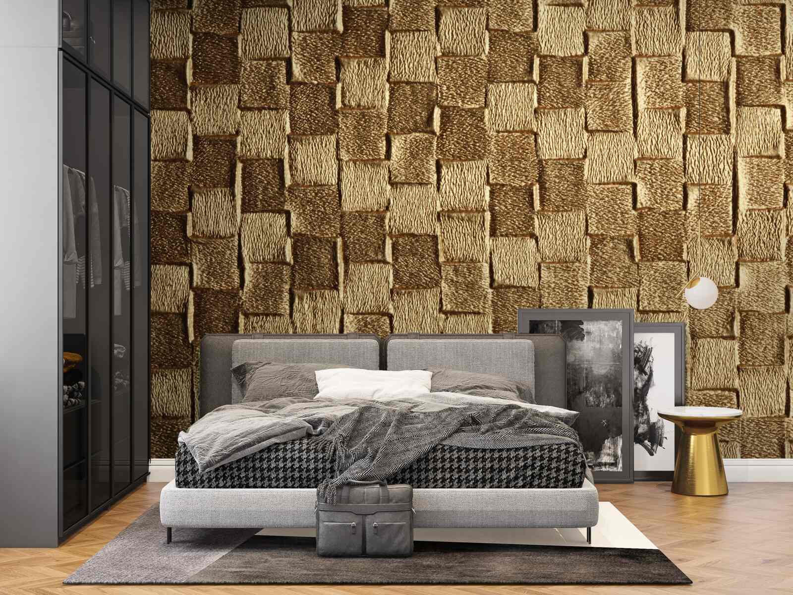 Fototapeta hnedý štvorcový motív