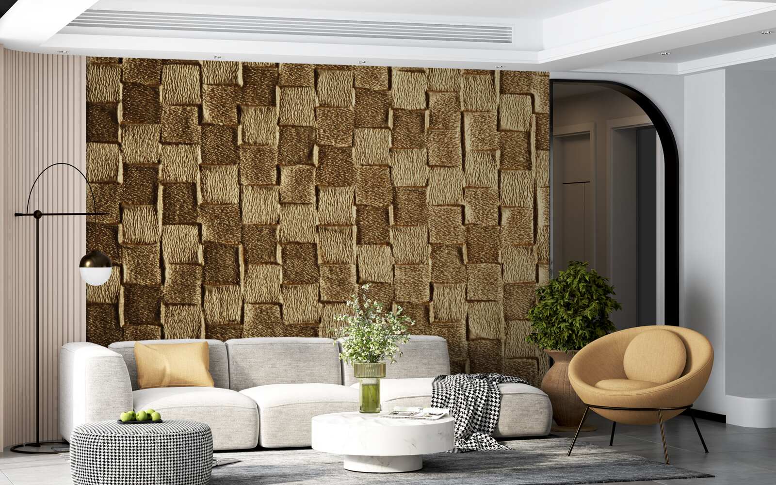 Fototapeta hnedý štvorcový motív