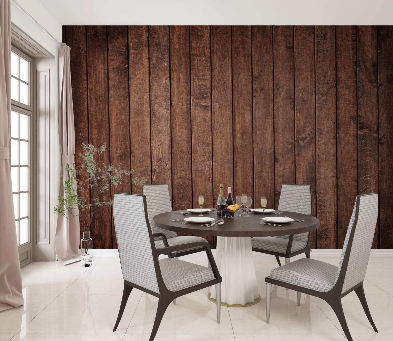 Fototapeta Parketová doska má atraktívny tmavohnedý odtieň