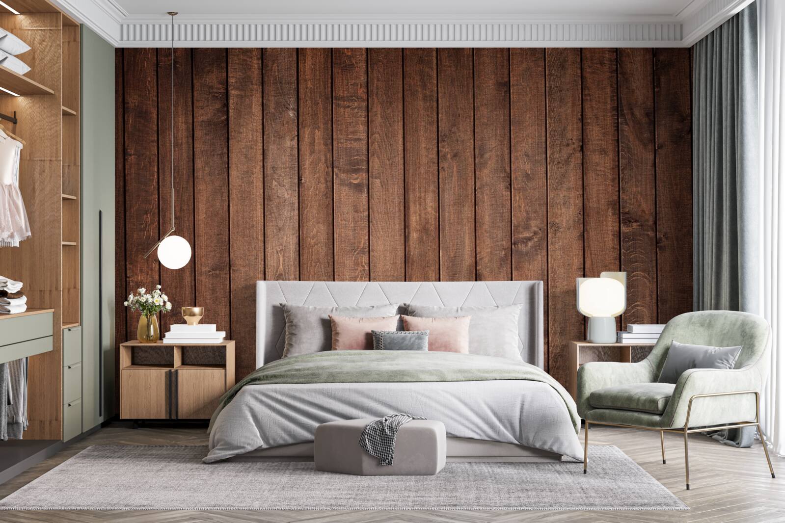 Fototapeta Parketová doska má atraktívny tmavohnedý odtieň