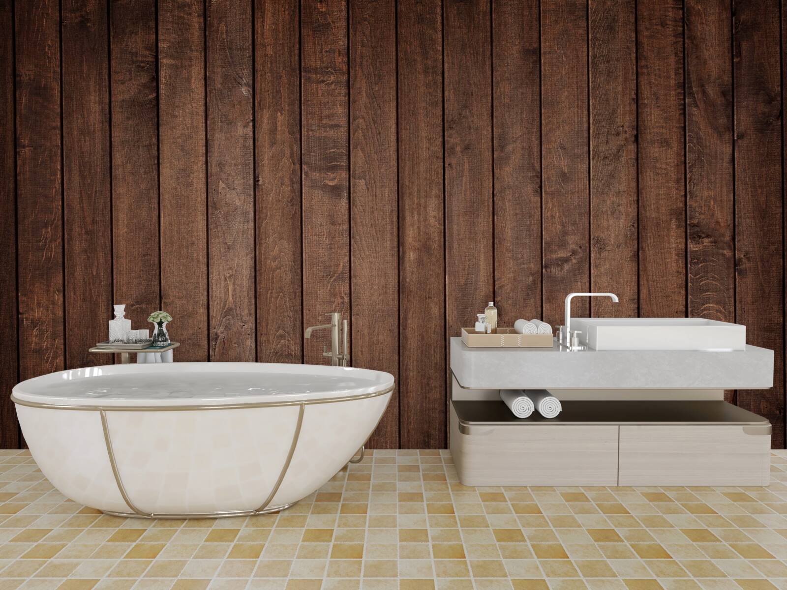 Fototapeta Parketová doska má atraktívny tmavohnedý odtieň